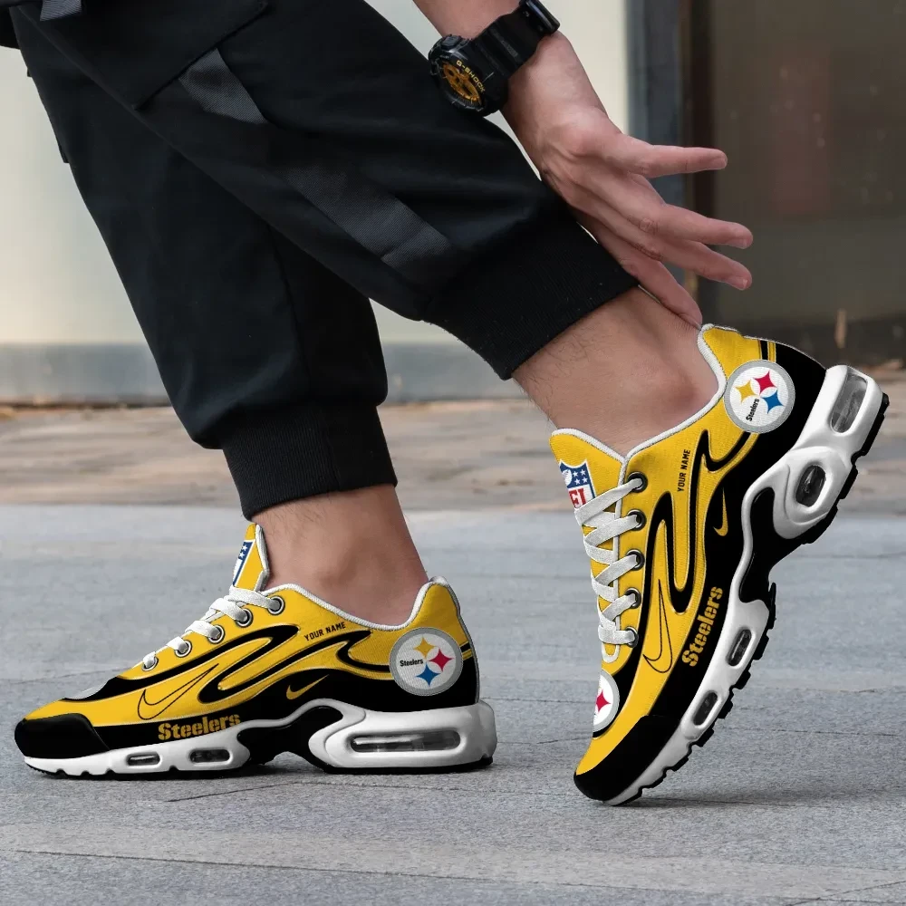 Pittsburgh Steelers Personalized Name Team Mix Colors V2 TN Air Max Shoes Air Cushion Sneakers