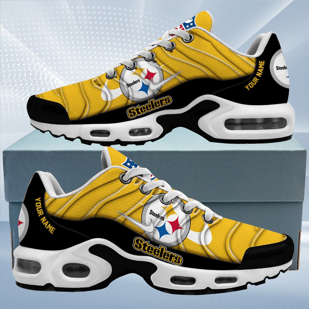 Pittsburgh Steelers Personalized Name Team Mix Colors V4 TN Air Max Shoes Air Cushion Sneakers