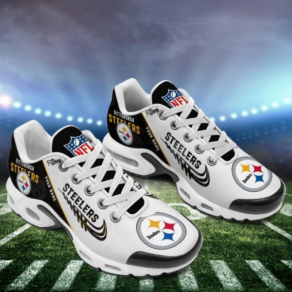 Pittsburgh Steelers Personalized Name Team Mix Colors Wing Logo TN Air Max Shoes Air Cushion Sneakers