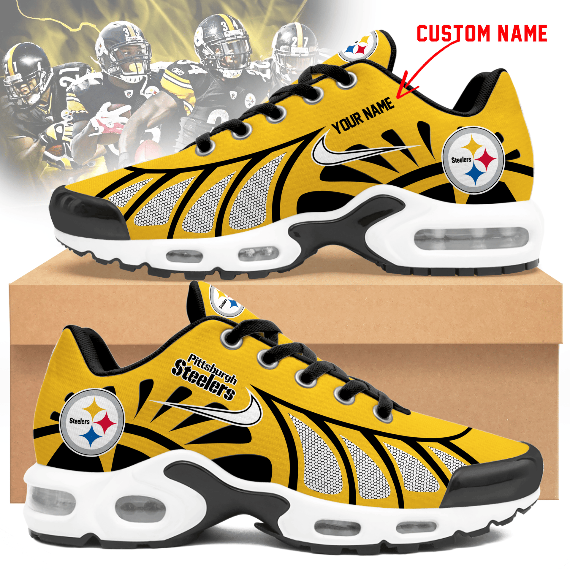 PITTSBURGH STEELERS UNISEX AIR MAX PLUS SNEAKERS