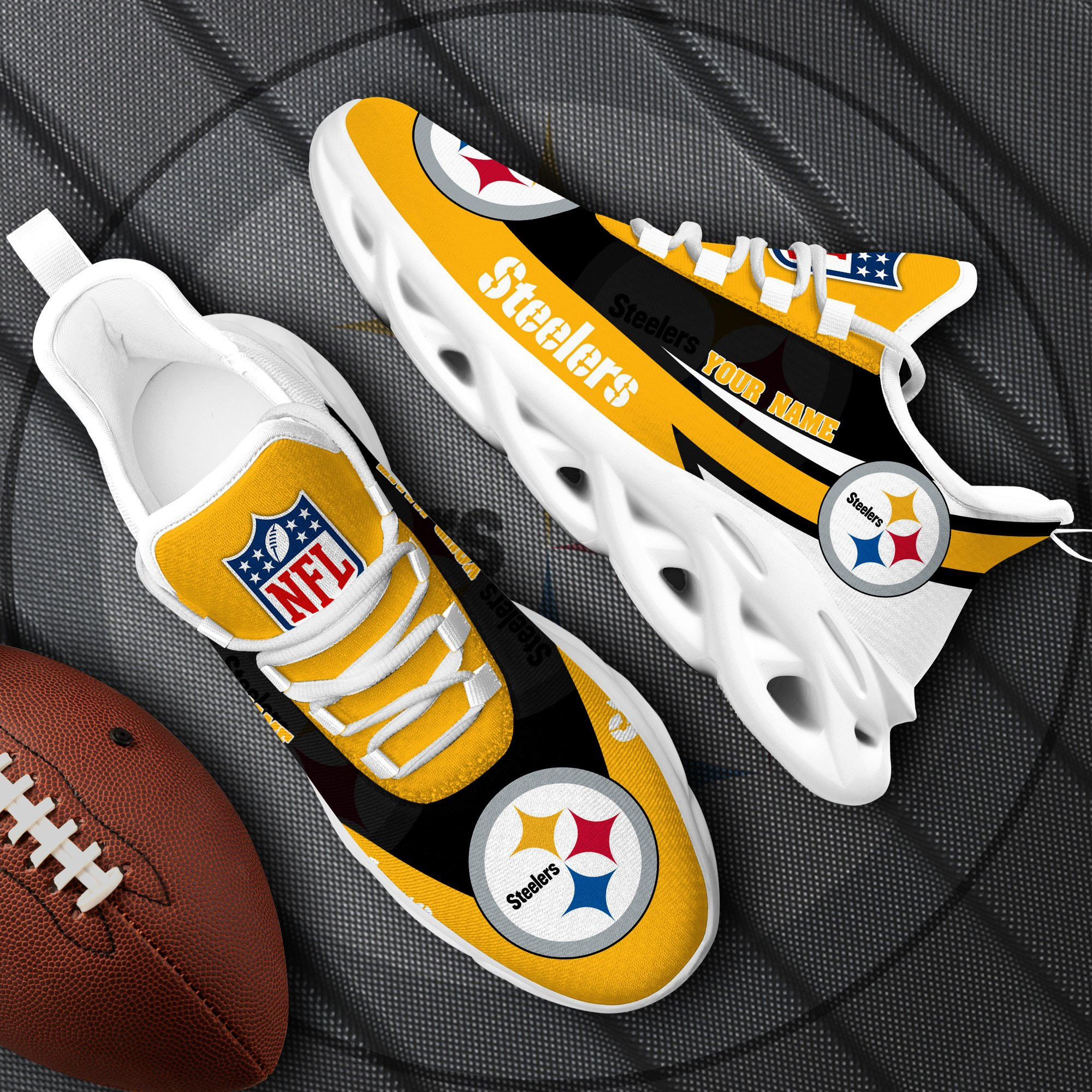Pittsburgh Steelers White Max Soul Shoes 2026 Versions Custom Your Name, Sports Gift For Fan, Sport Gifts PH410