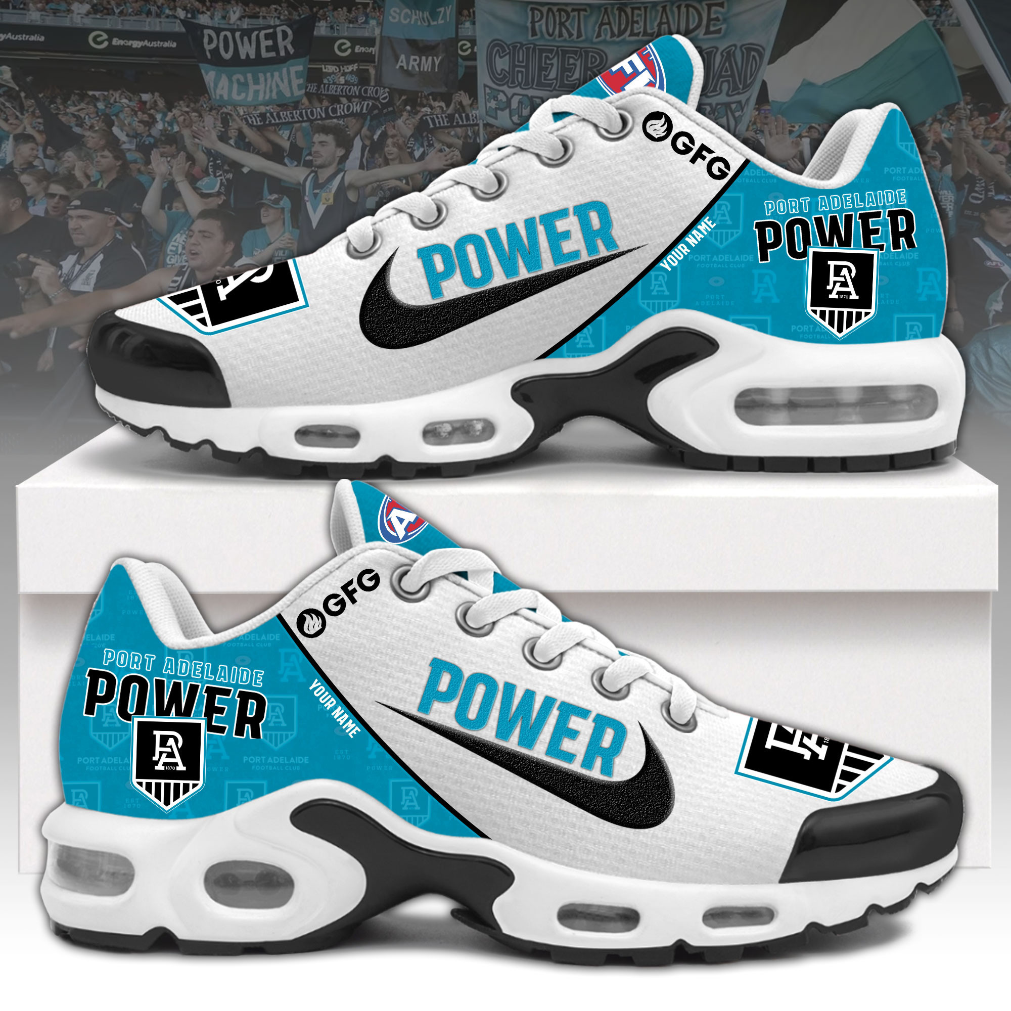 port adelaide power tn air max plus shoes sneakers for men and women 8644 8jydt