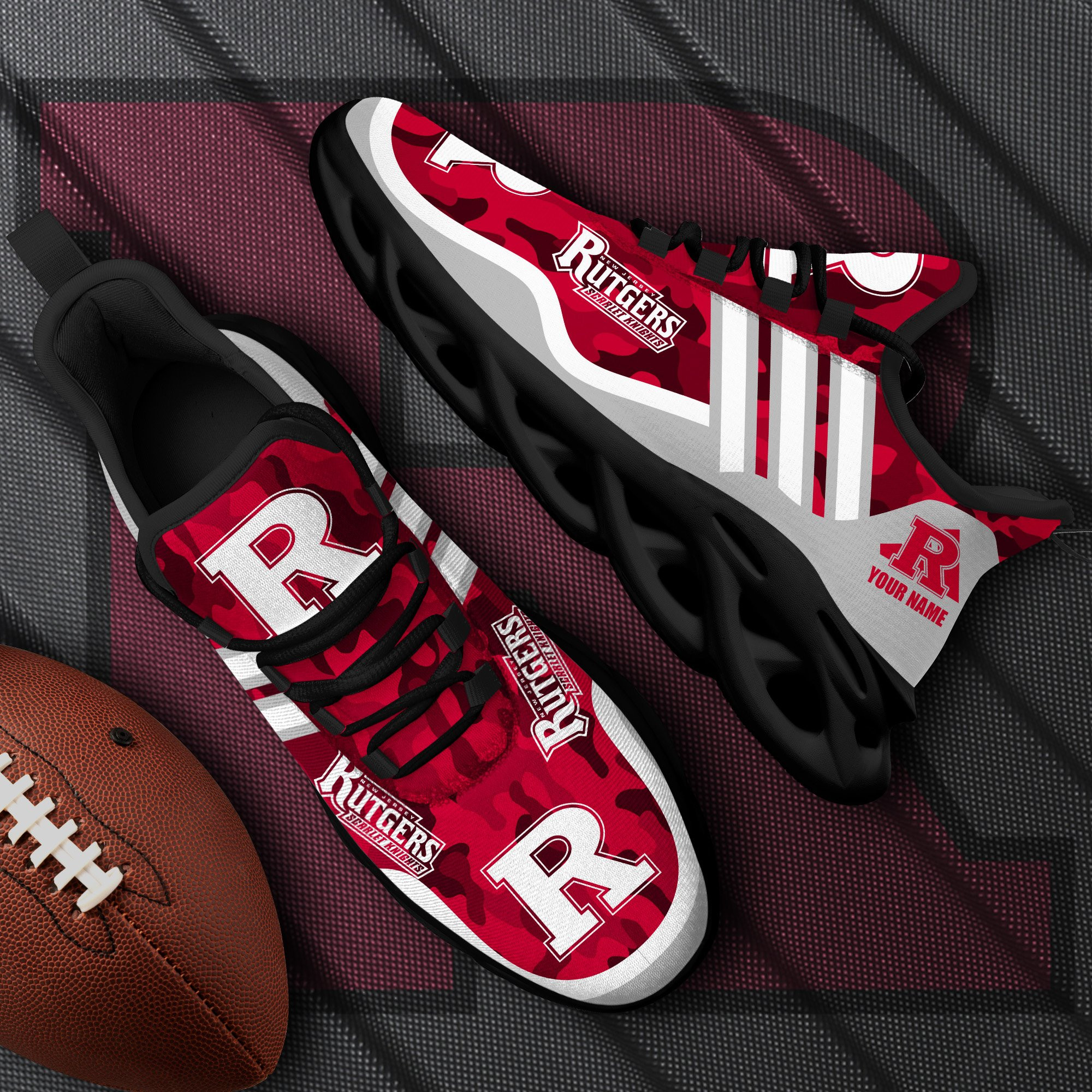 Rutgers Scarlet Knights Black Max Soul Shoes 2026 Versions Custom Name 466