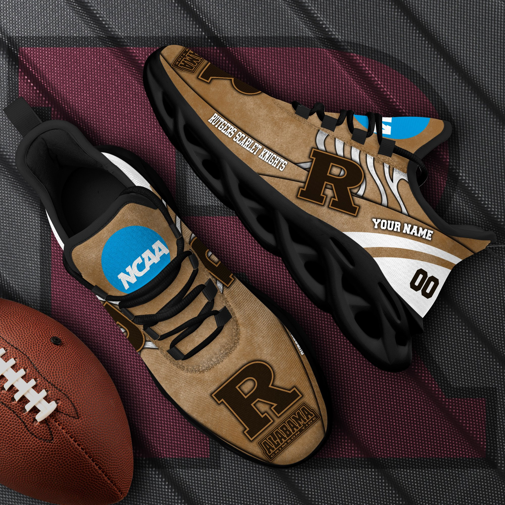 Rutgers Scarlet Knights Black Max Soul Shoes 2026 Versions Custom Your Name And Number 312