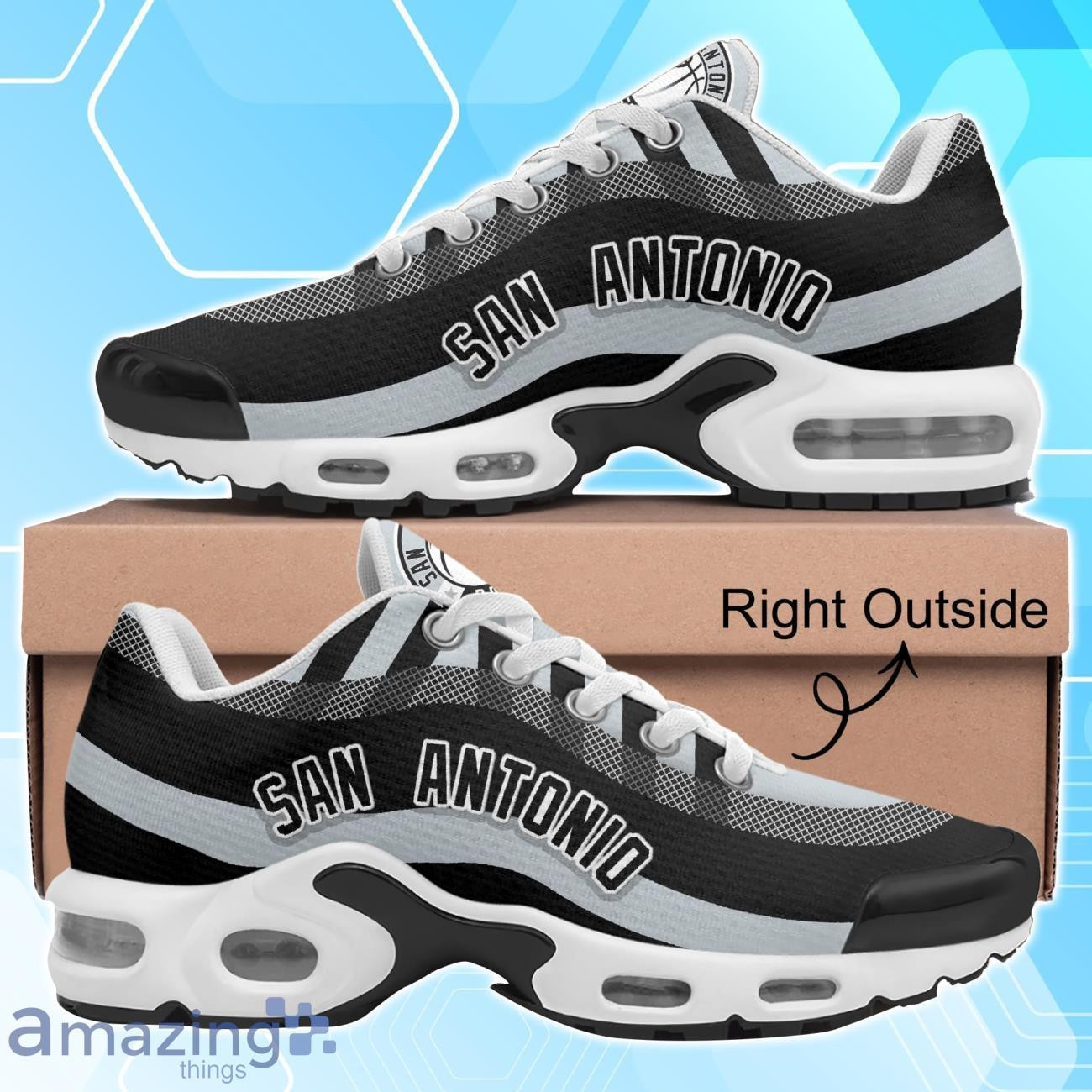 San Antonio Spurs NBA Basketball Team Colors Waves TN Shoes Air Cushion Sneakers