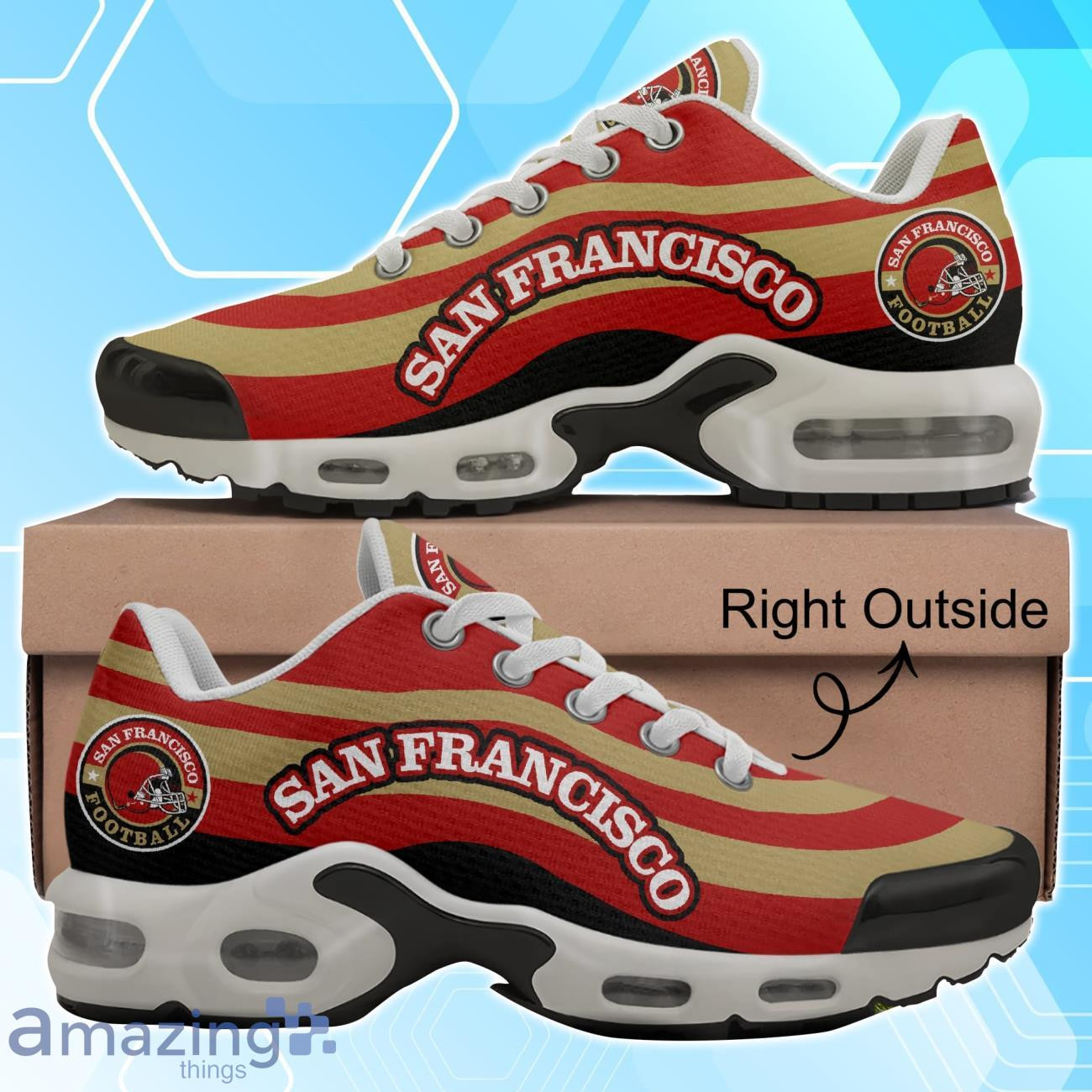 san francisco 49ers football team logo colors waves tn air max shoes air cushion sneakers 2869
