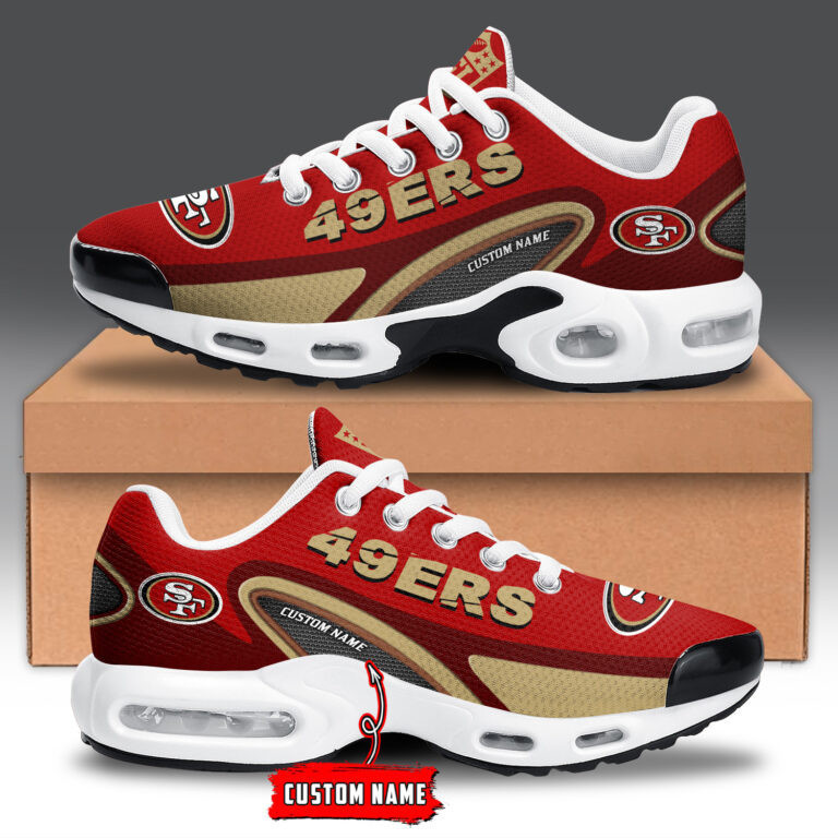 San Francisco 49ers Personalized Name Team Logo Mix Colors Oval Line TN Shoes Air Cushion Sneakers