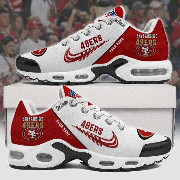San Francisco 49ers Personalized Name Team Mix Colors Wing Logo TN Air Max Shoes Air Cushion Sneakers