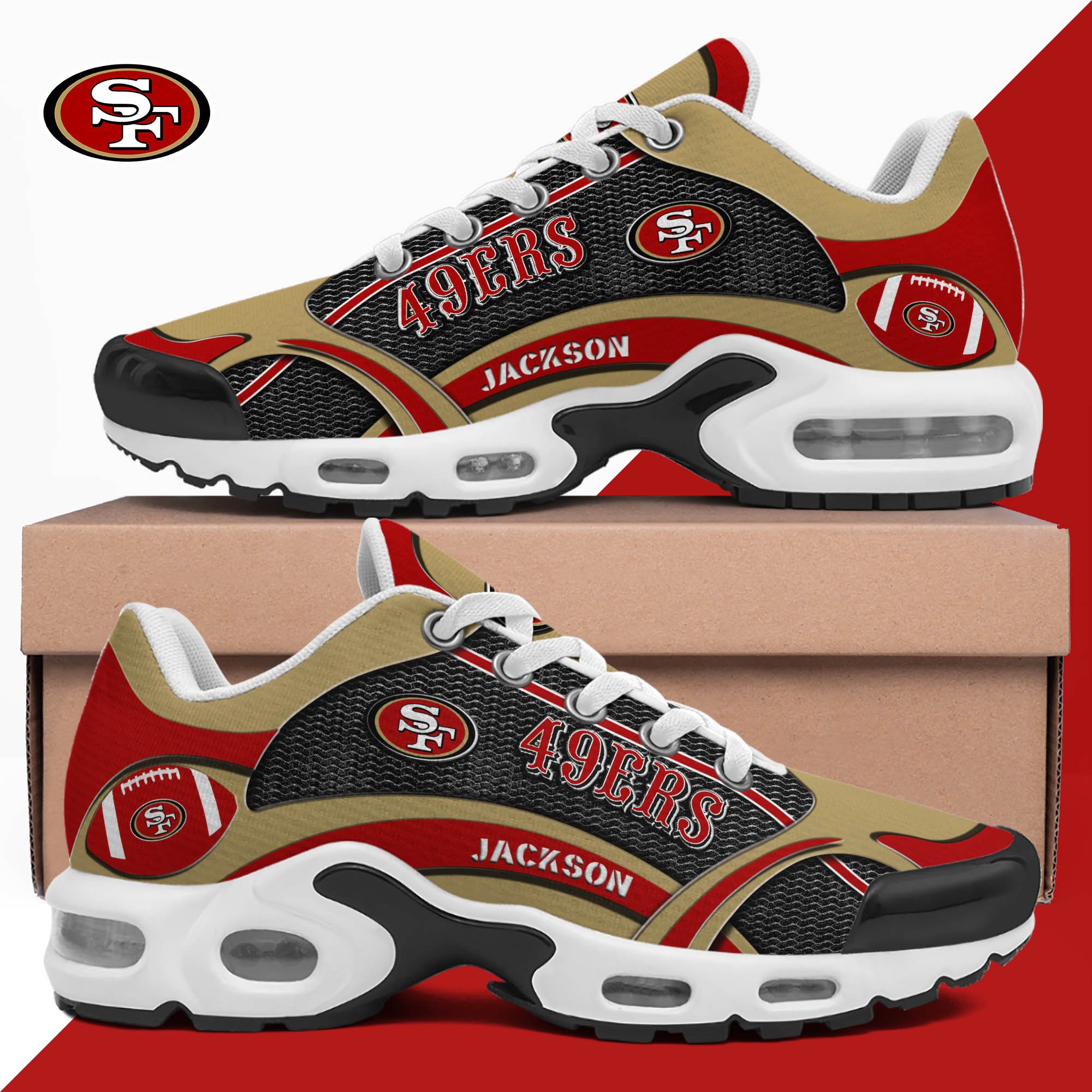 san francisco 49ers team tn shoes 2026 version custom name 889 6813 zjaof