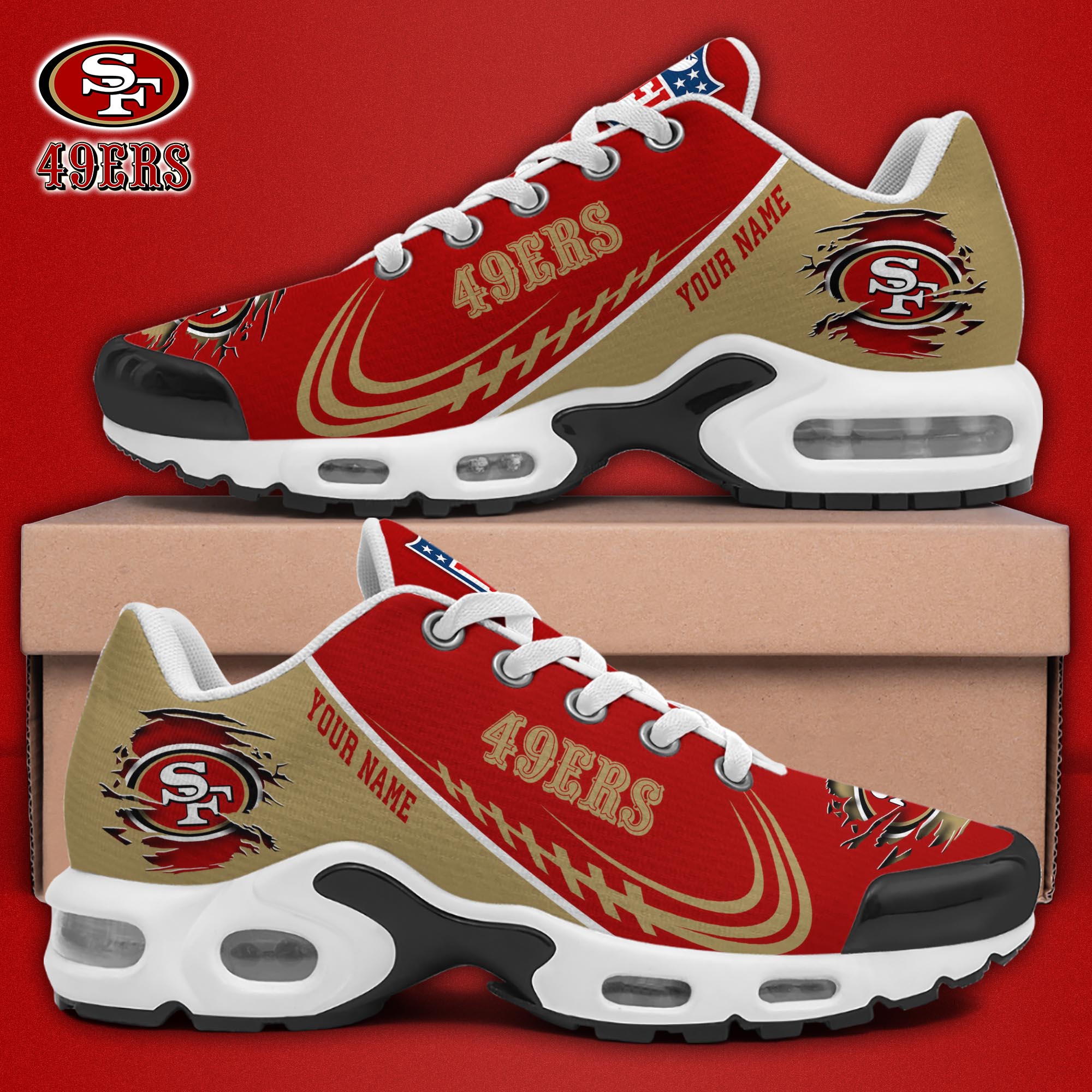 San Francisco 49Ers TN Shoes 2026 Version Custom Name 