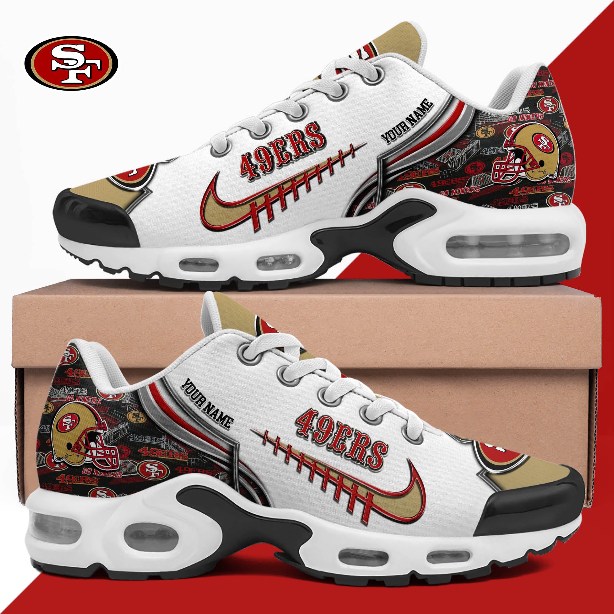 san francisco 49ers tn shoes 2026 version custom your name 642 4454