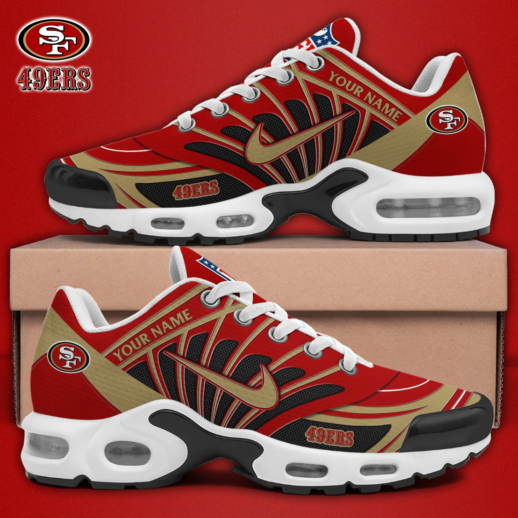san francisco 49ers tn shoes 2026 versions custom your name 921 5099 4snme