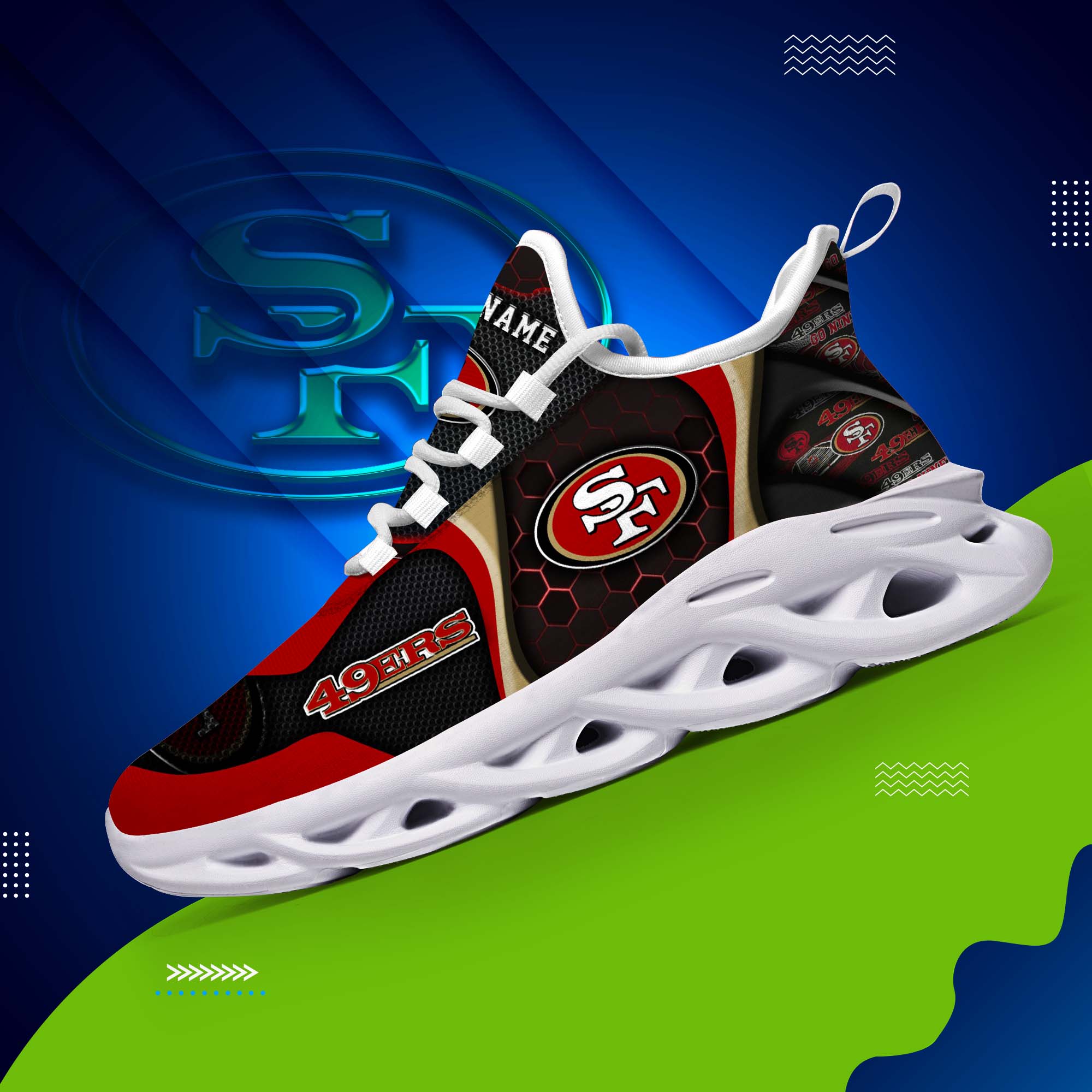 san francisco 49ers white c sneakers 2026 version personalized your name 432 9299 zrrzy