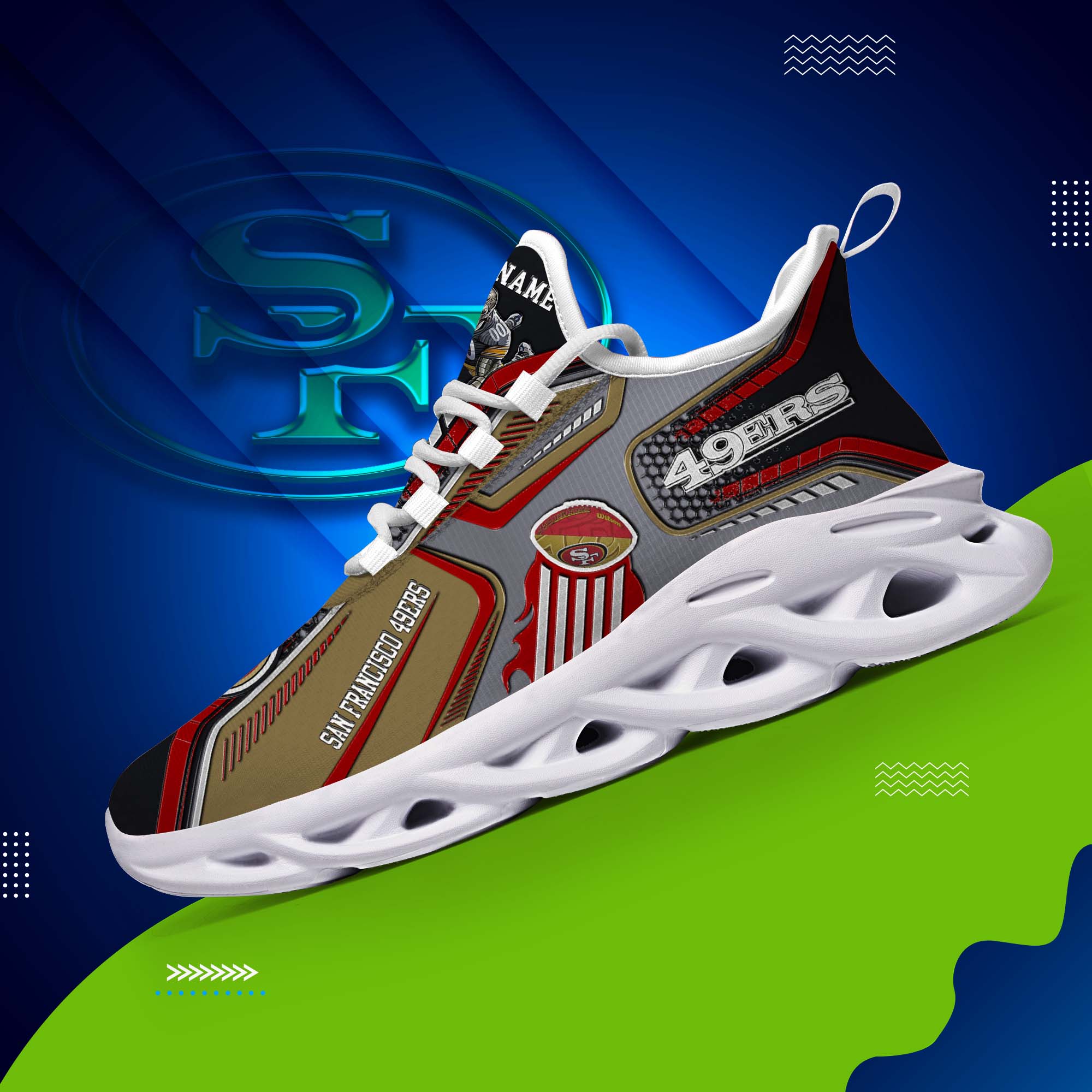 San Francisco 49Ers White C Sneakers 2026 Version Personalized Your Name, Sport Sneakers , Sport Gifts PH605