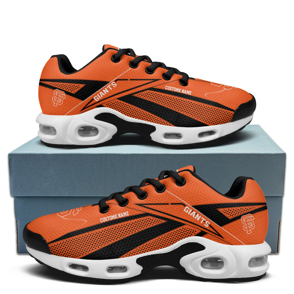 San Francisco Giants Personalized Name Team Colors Supersonic Line Pattern TN Air Max Shoes Air Cushion Sneakers