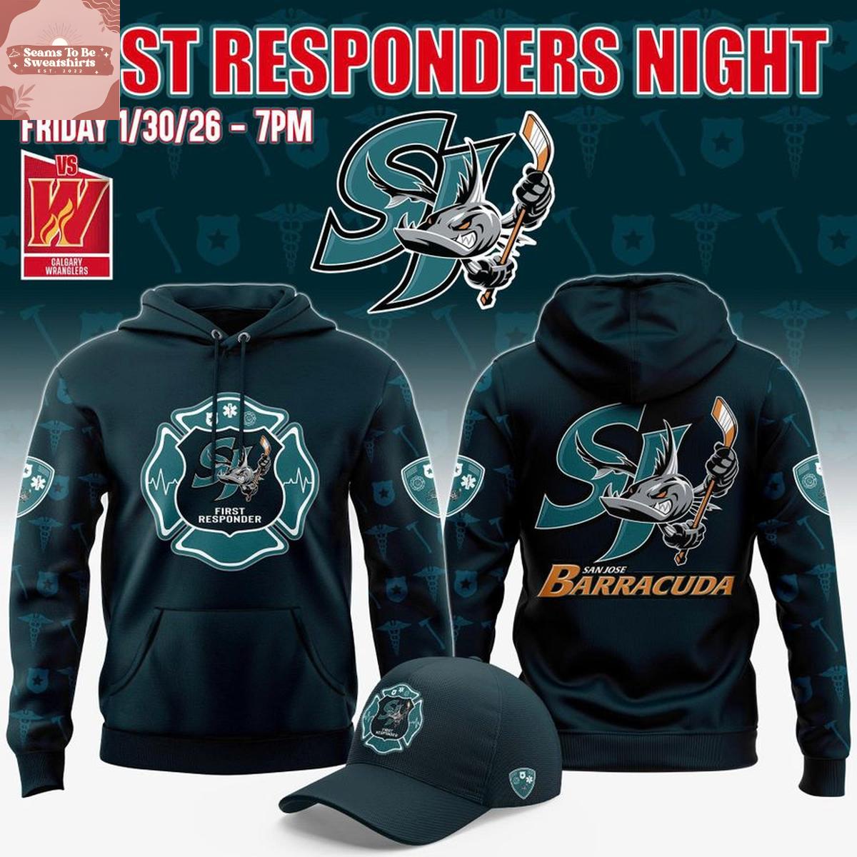 San Jose Barracuda First Responders Night 2026 Hoodie Shirt 