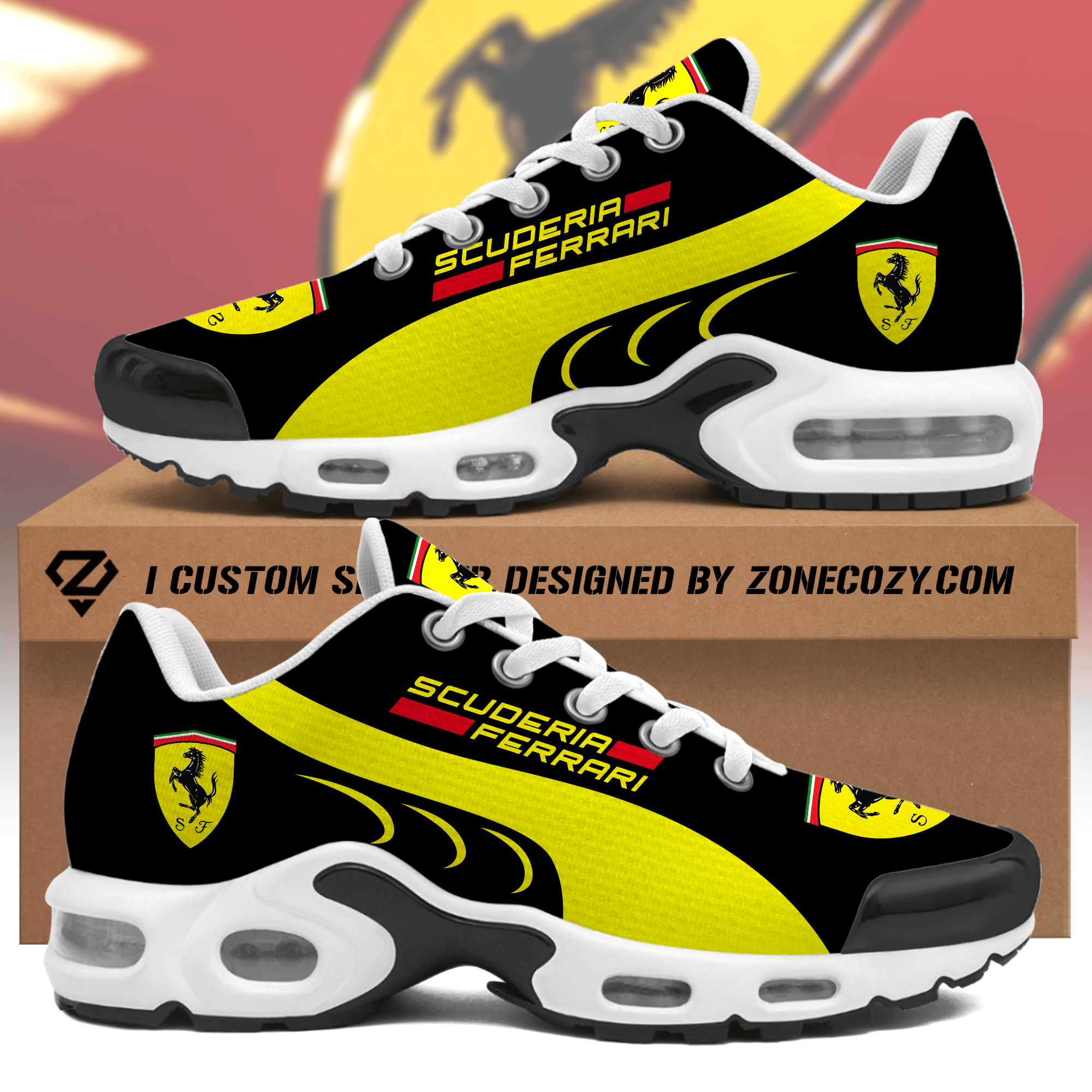 Scuderia Ferrari Motor Sport Team Air Cushion Yellow Sneaker