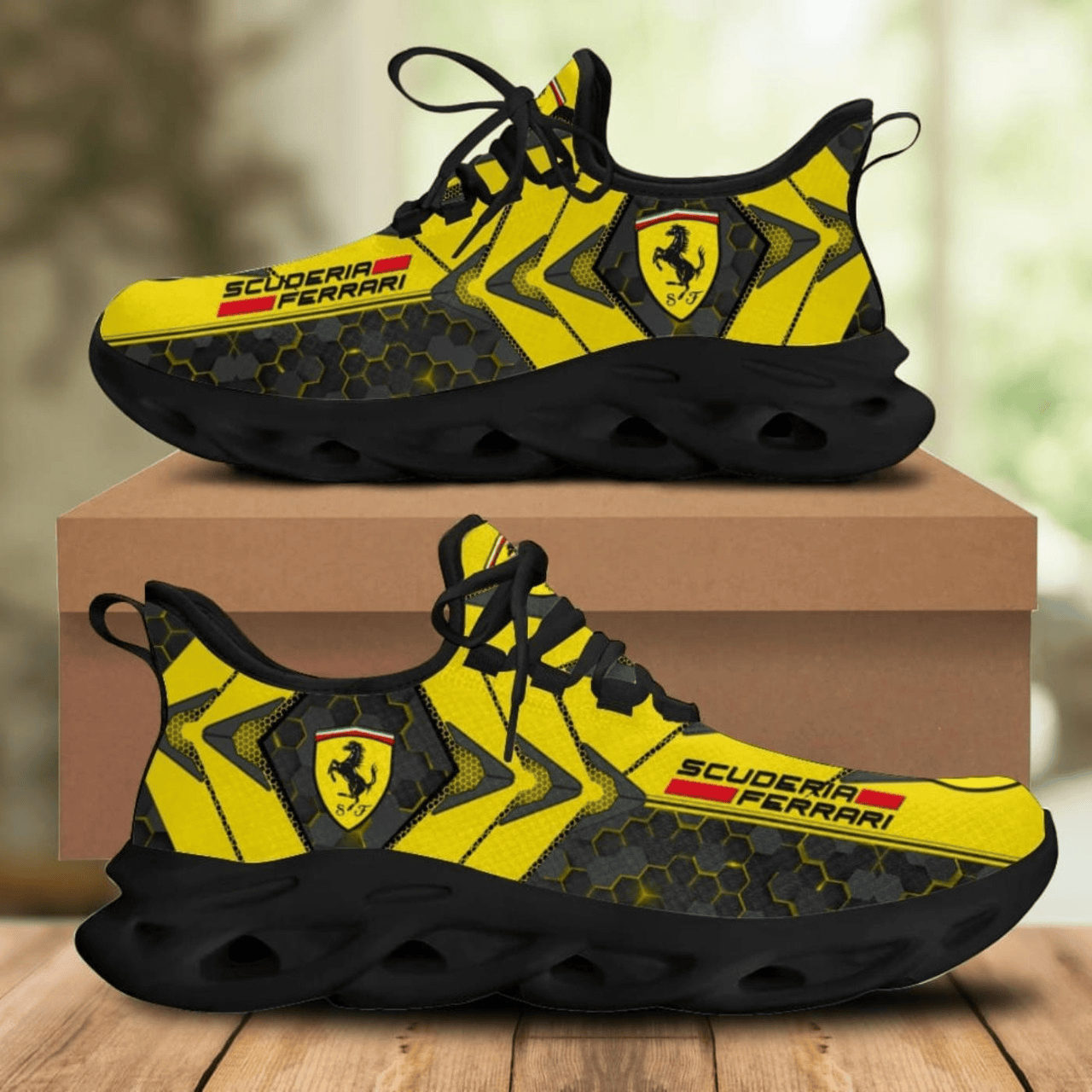 scuderia ferrari yellow version chunky custom sneaker 7807 wju0u