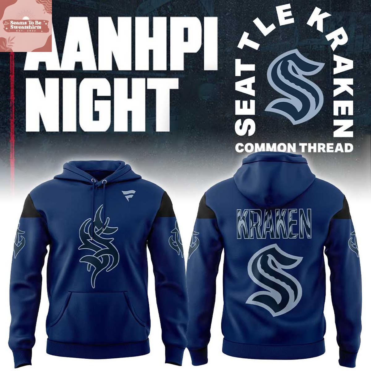 Seattle Kraken x AANHPI Night 2026 Navy Hoodie T-Shirt 