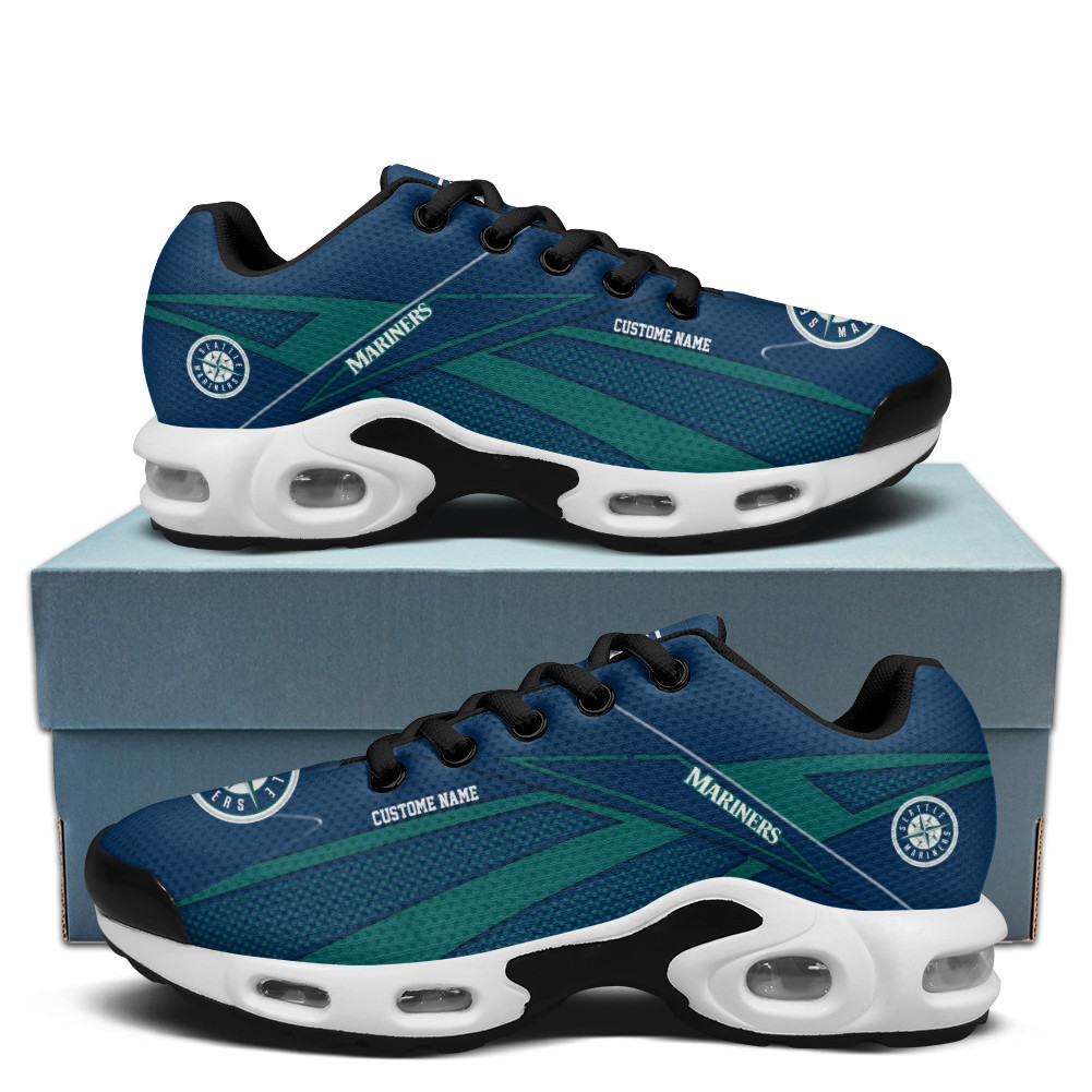 seattle mariners personalized name team colors supersonic line pattern tn shoes air cushion sneakers 1210 nrygz