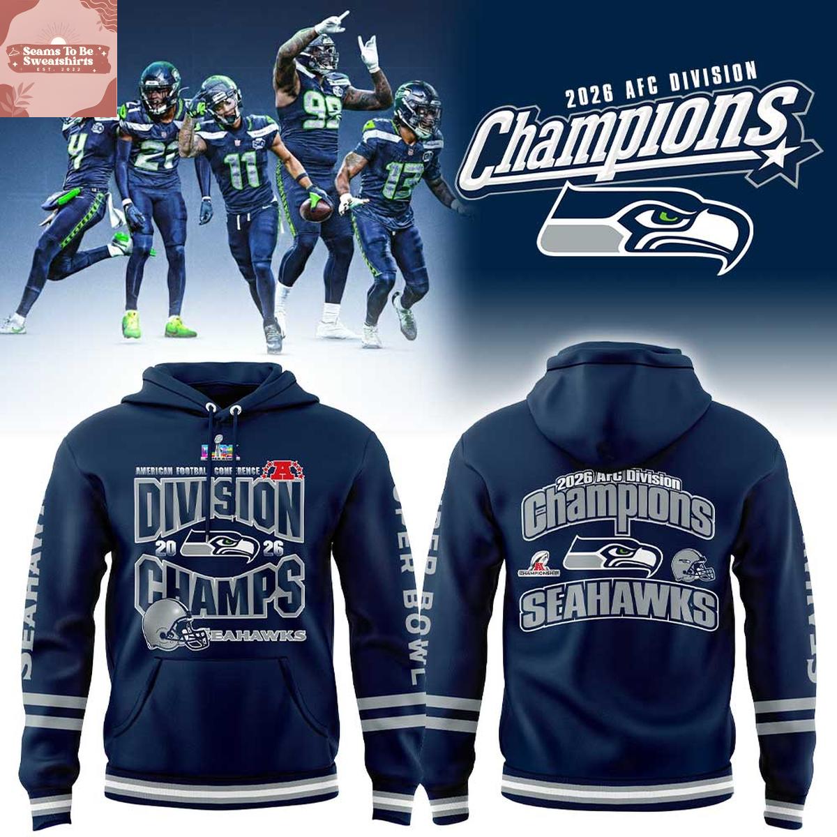 Seattle Seahawks 2026 AFC Division Champions Hoodie T-Shirt 