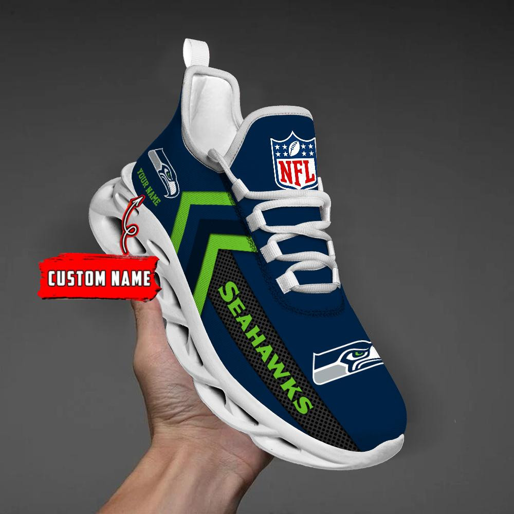 Seattle Seahawks Black Max Soul Shoes 2026 Versions Custom Name 638