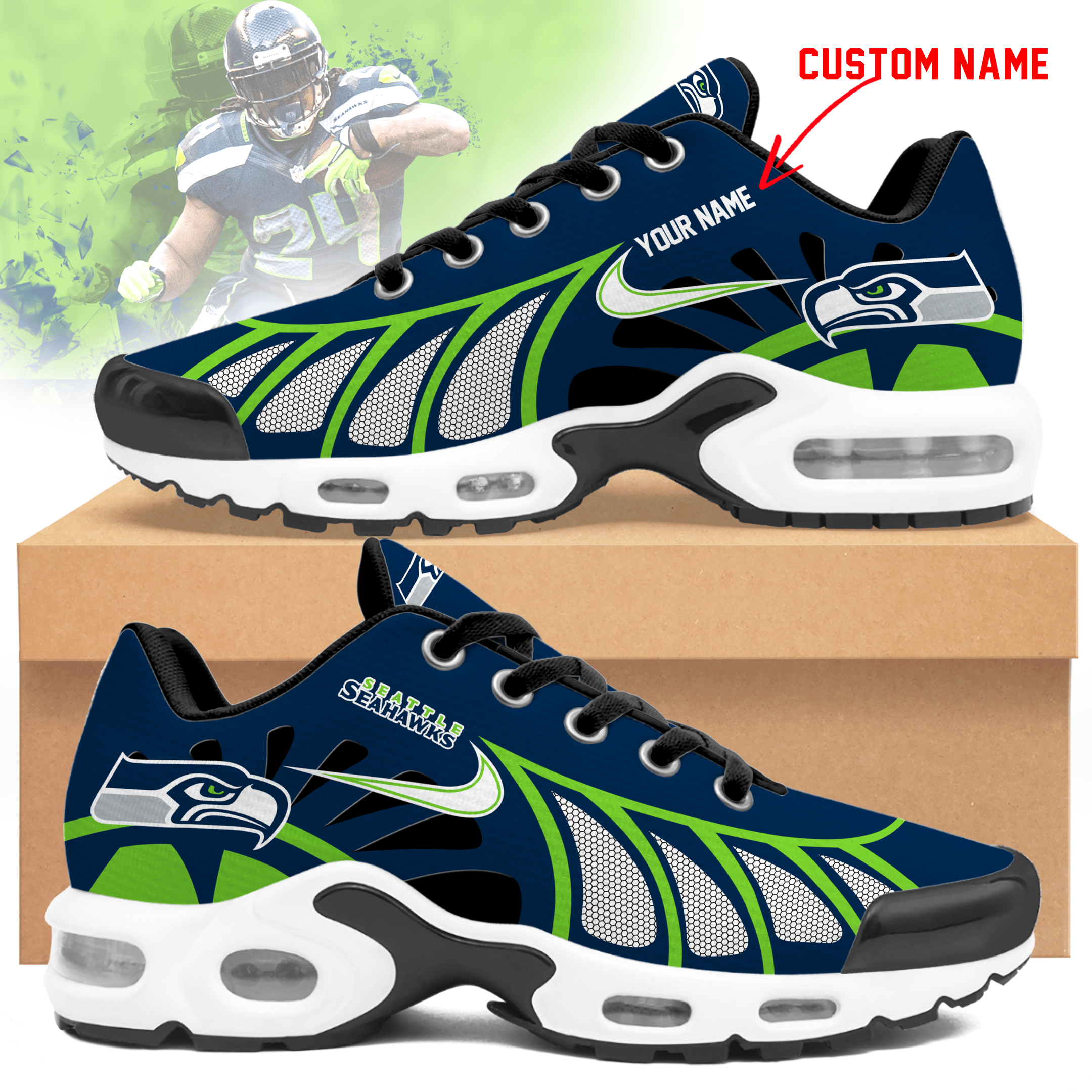Seattle Seahawks  Personalized Air Max Shoes TD 050625