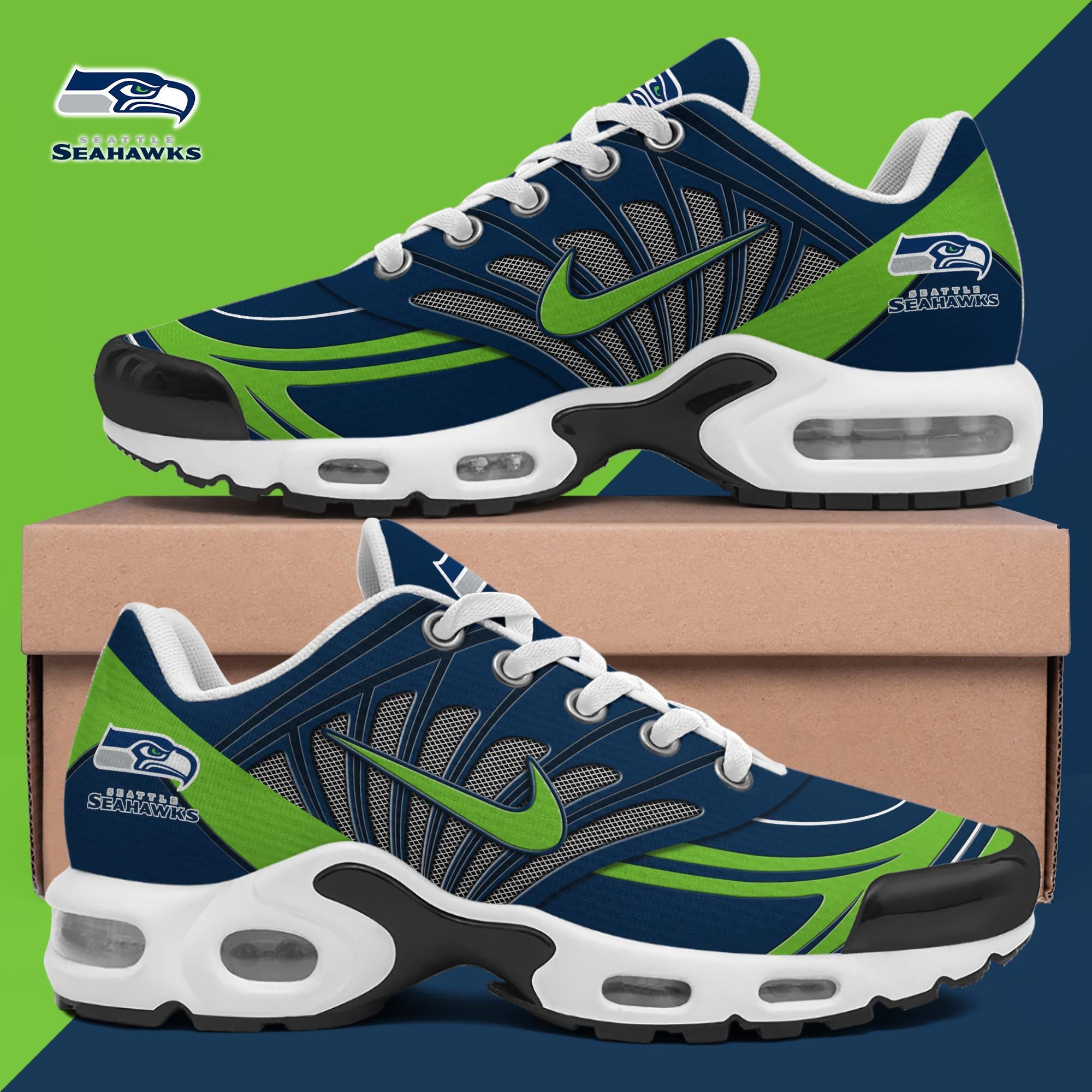 Seattle Seahawks TN Shoes 2026 Version Custom Name 919