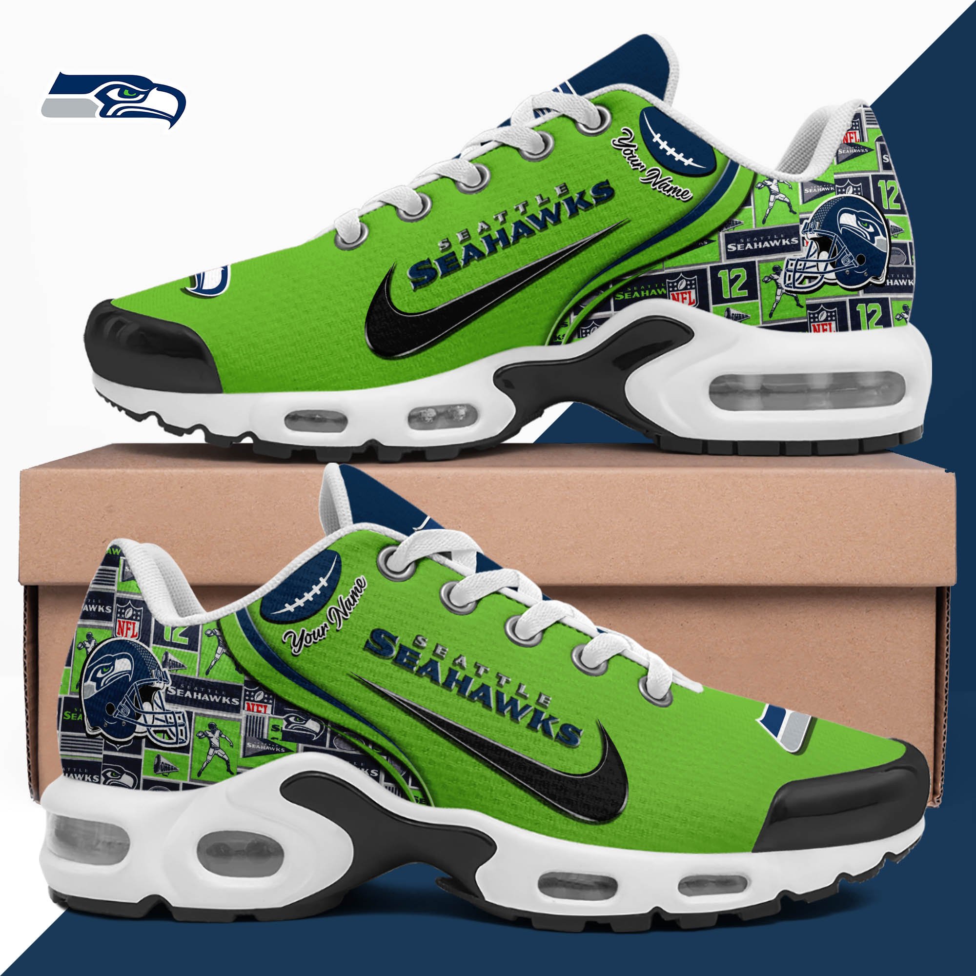 Seattle Seahawks TN Shoes 2026 Version Custom Your Name 499