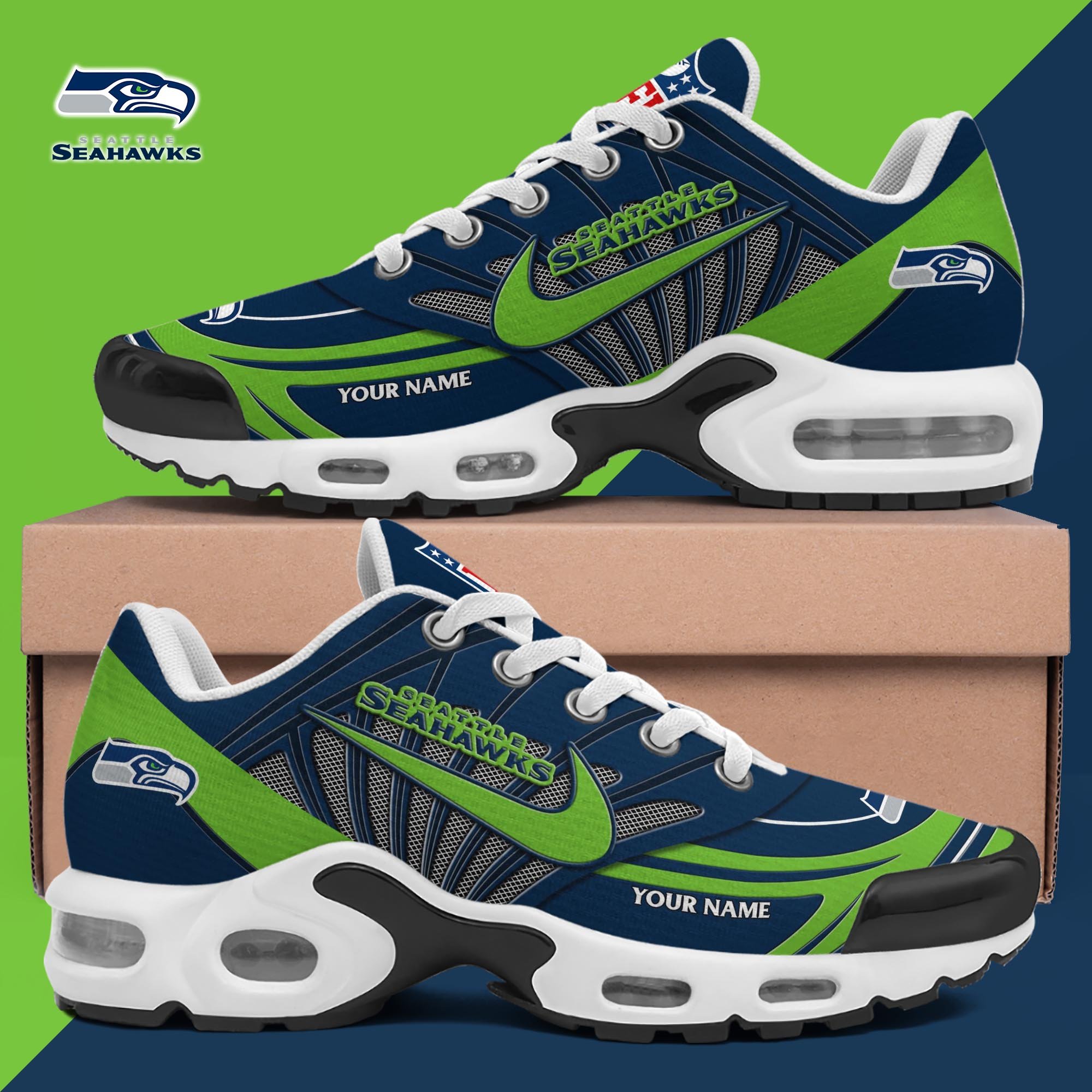Seattle Seahawks TN Shoes 2026 Version Custom Your Name 