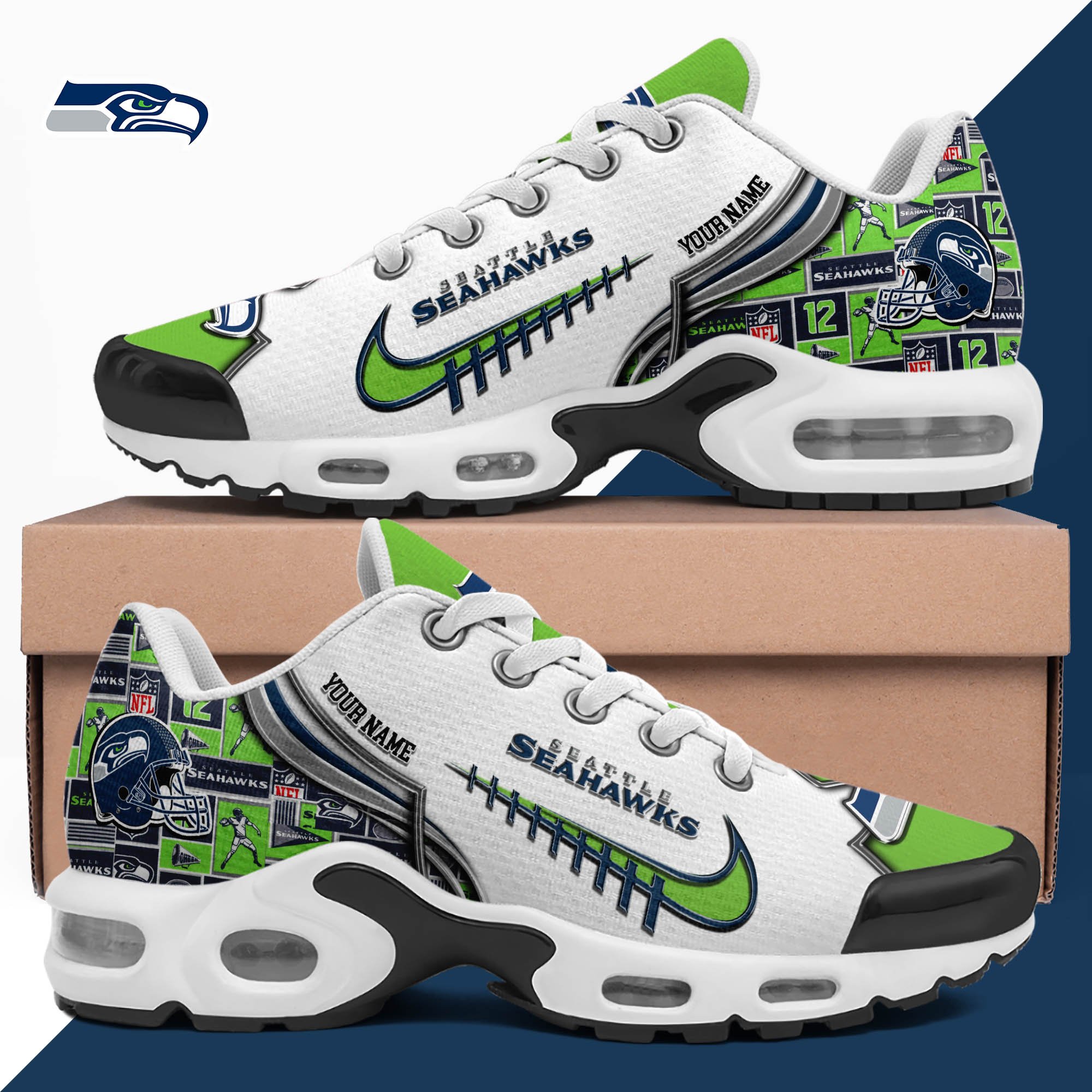 Seattle Seahawks TN Shoes 2026 Version Custom Your Name 642