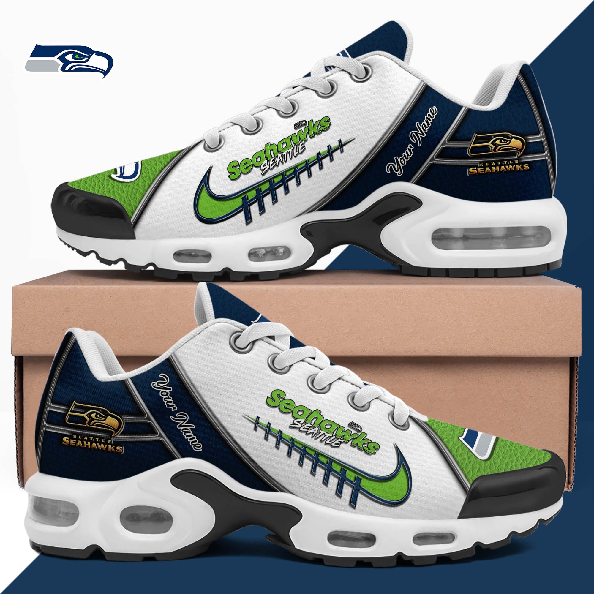 seattle seahawks tn shoes 2026 version custom your name football team shoes 516 8330 miovi