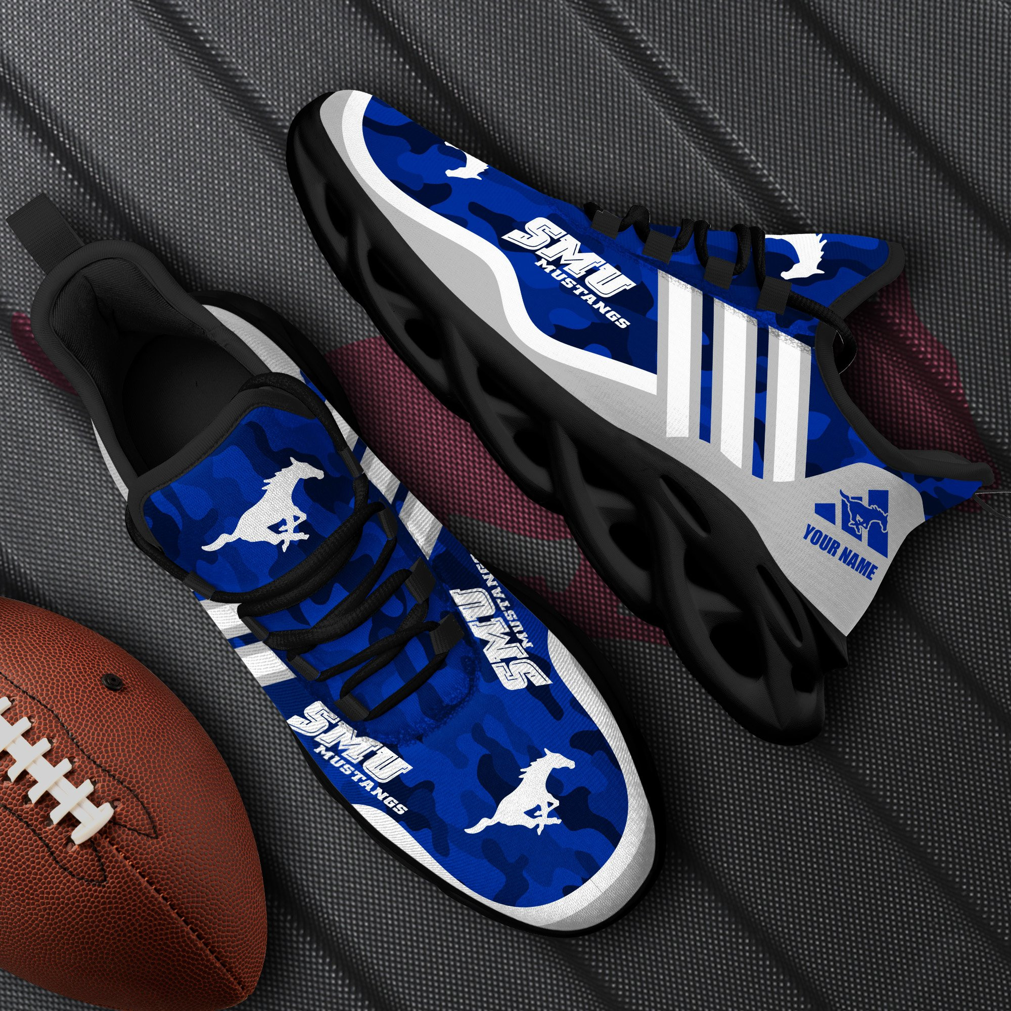 SMU Mustangs Black Max Soul Shoes 2026 Versions Custom Name 466