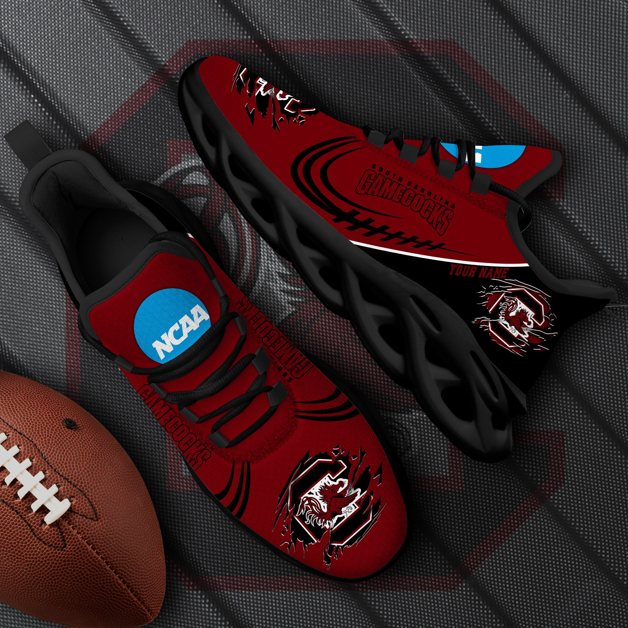 South Carolina Gamecocks Black Max Soul Shoes 2026 Versions Custom Name 016