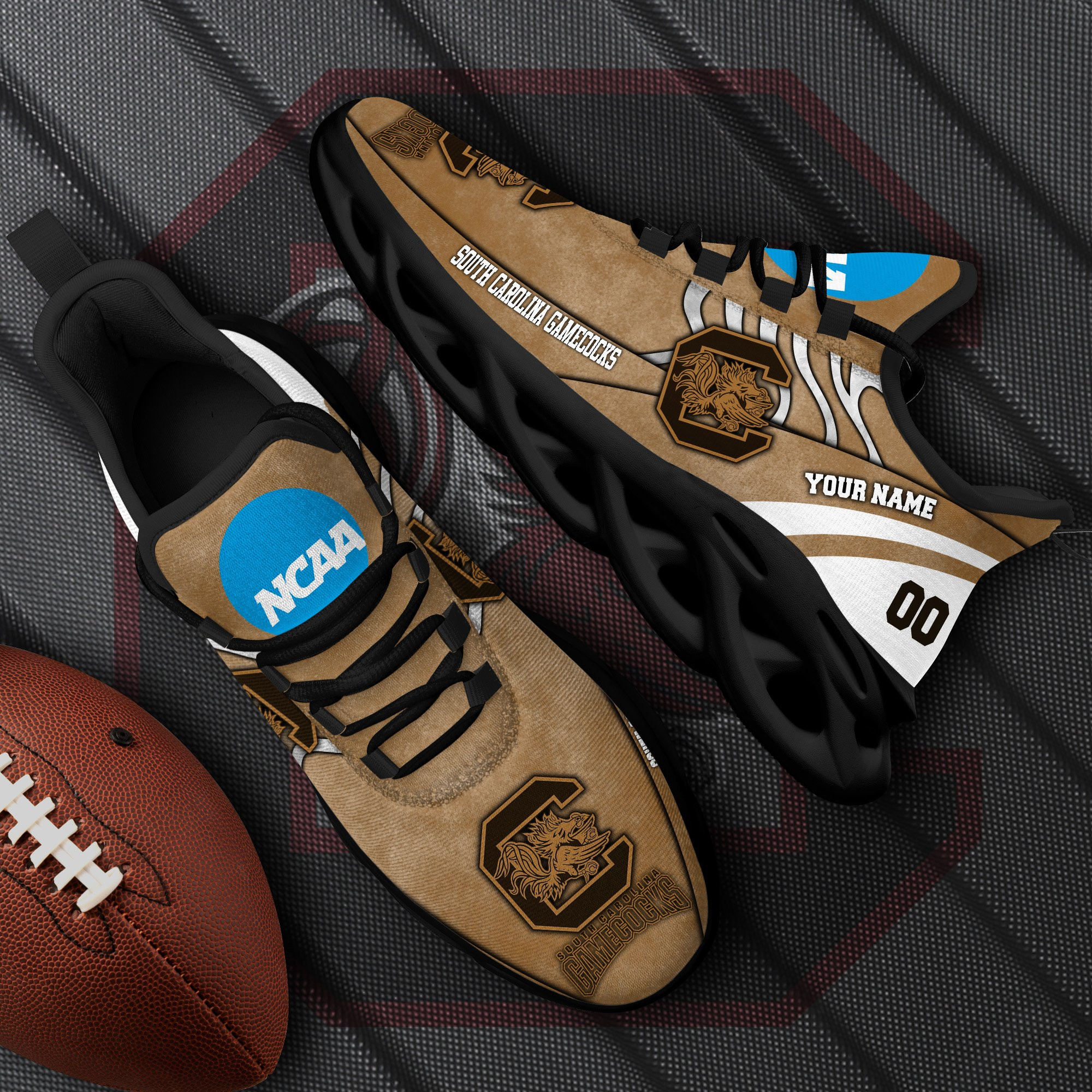South Carolina Gamecocks Black Max Soul Shoes 2026 Versions Custom Your Name And Number 312
