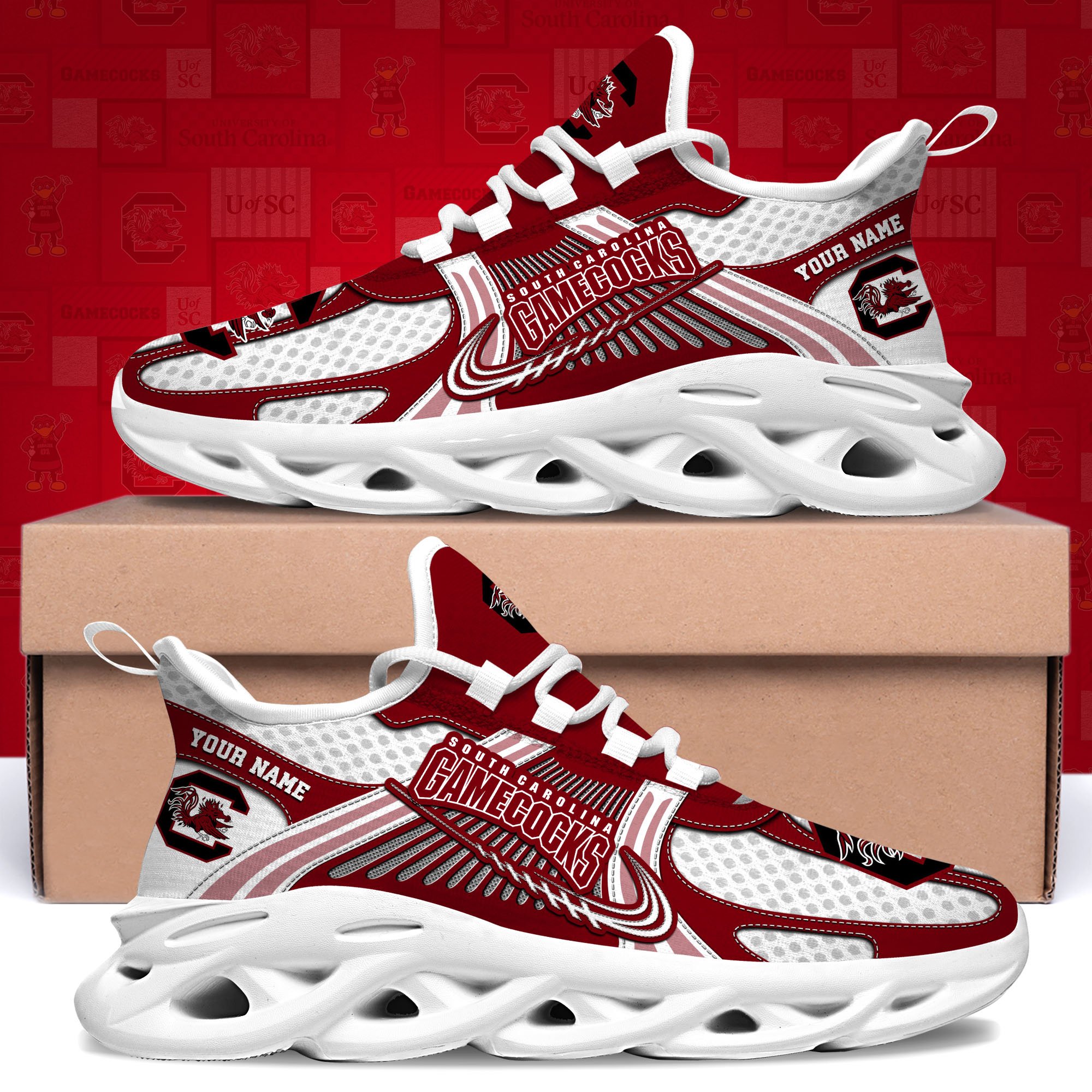 south carolina gamecocks clunky sneakers custom your name sport sneakers sport gifts for fan gifts for him 7152 zomdo