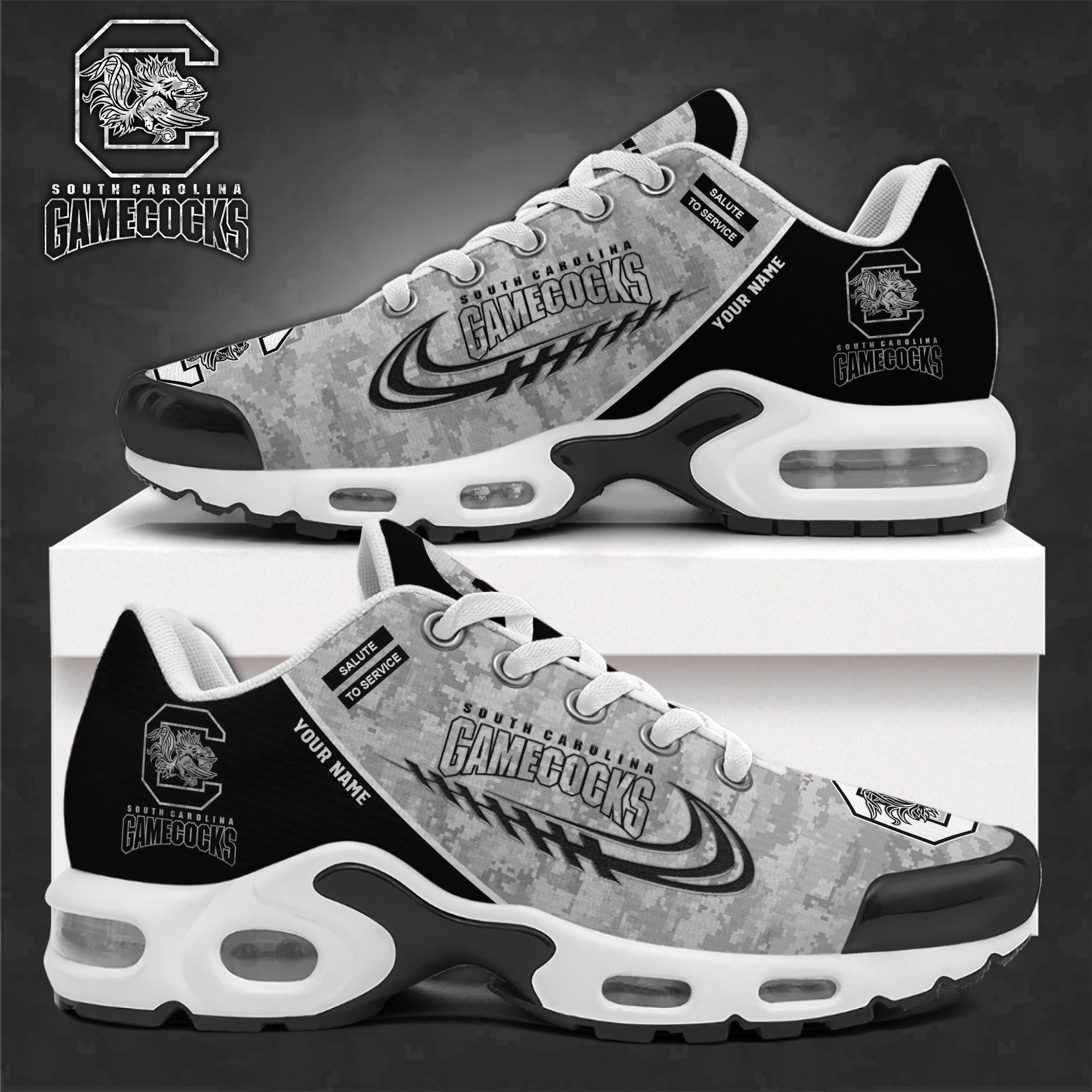south carolina gamecocks tn shoes 2026 version custom name camouflage shoes ph585 2579 qb258