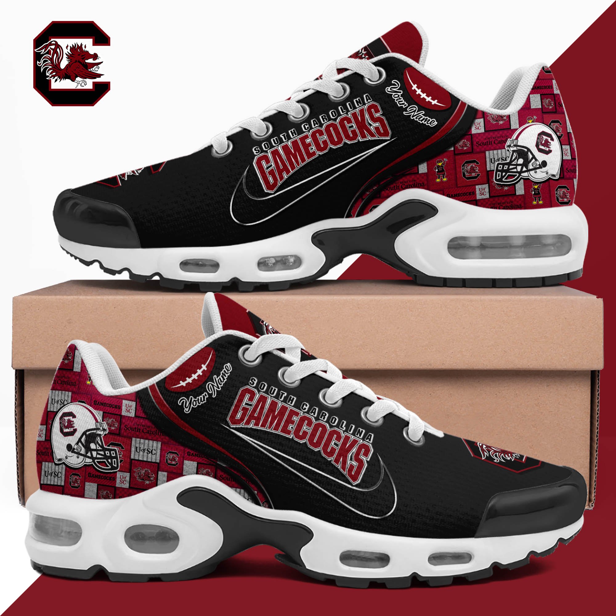 south carolina gamecocks tn shoes 2026 version custom your name 499 4775 cbslr