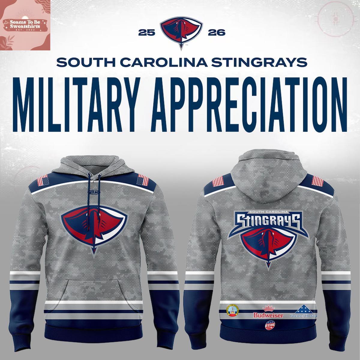 South Carolina Stingrays Military Appreciation 2026 Hoodie 