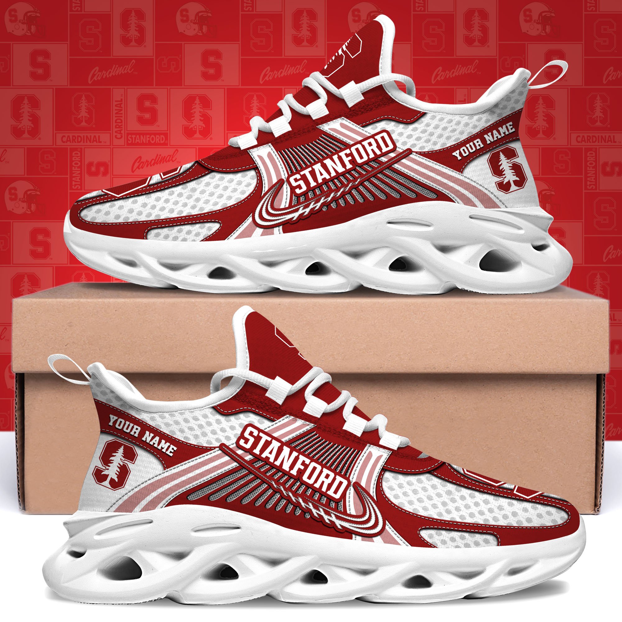stanford cardinal clunky sneakers custom your name sport sneakers sport gifts for fan gifts for him 5142 nojpb