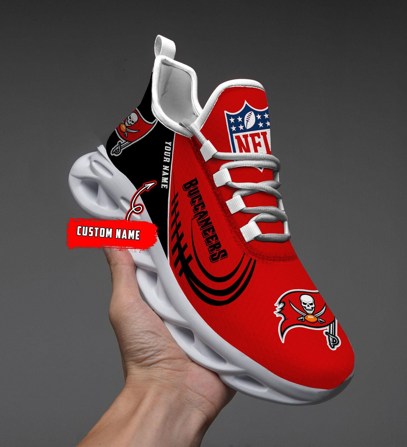 Tampa Bay Buccaneers Black Max Soul Shoes 2026 Versions Custom Name 630