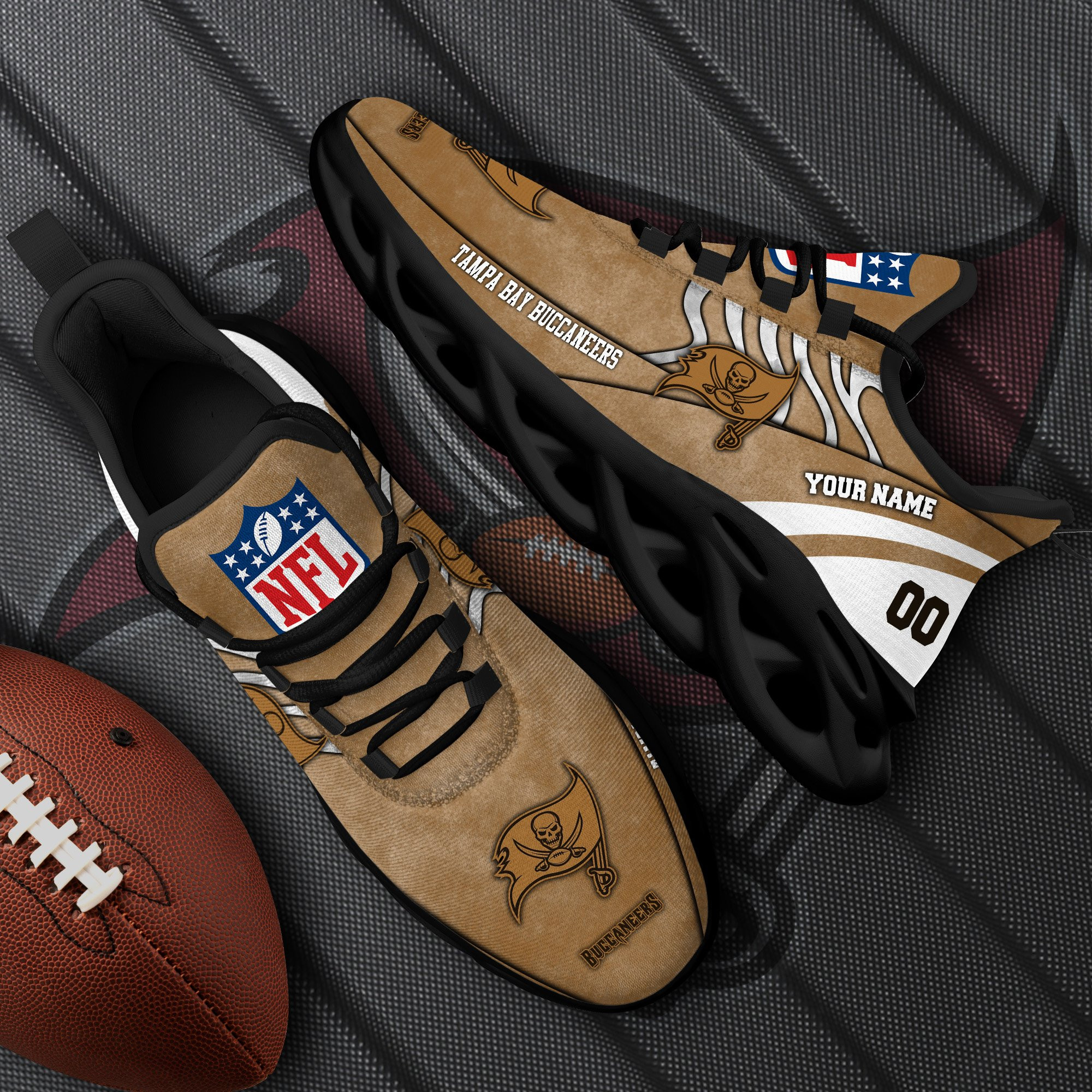 Tampa Bay Buccaneers Black Max Soul Shoes 2026 Versions Custom Your Name And Number 264