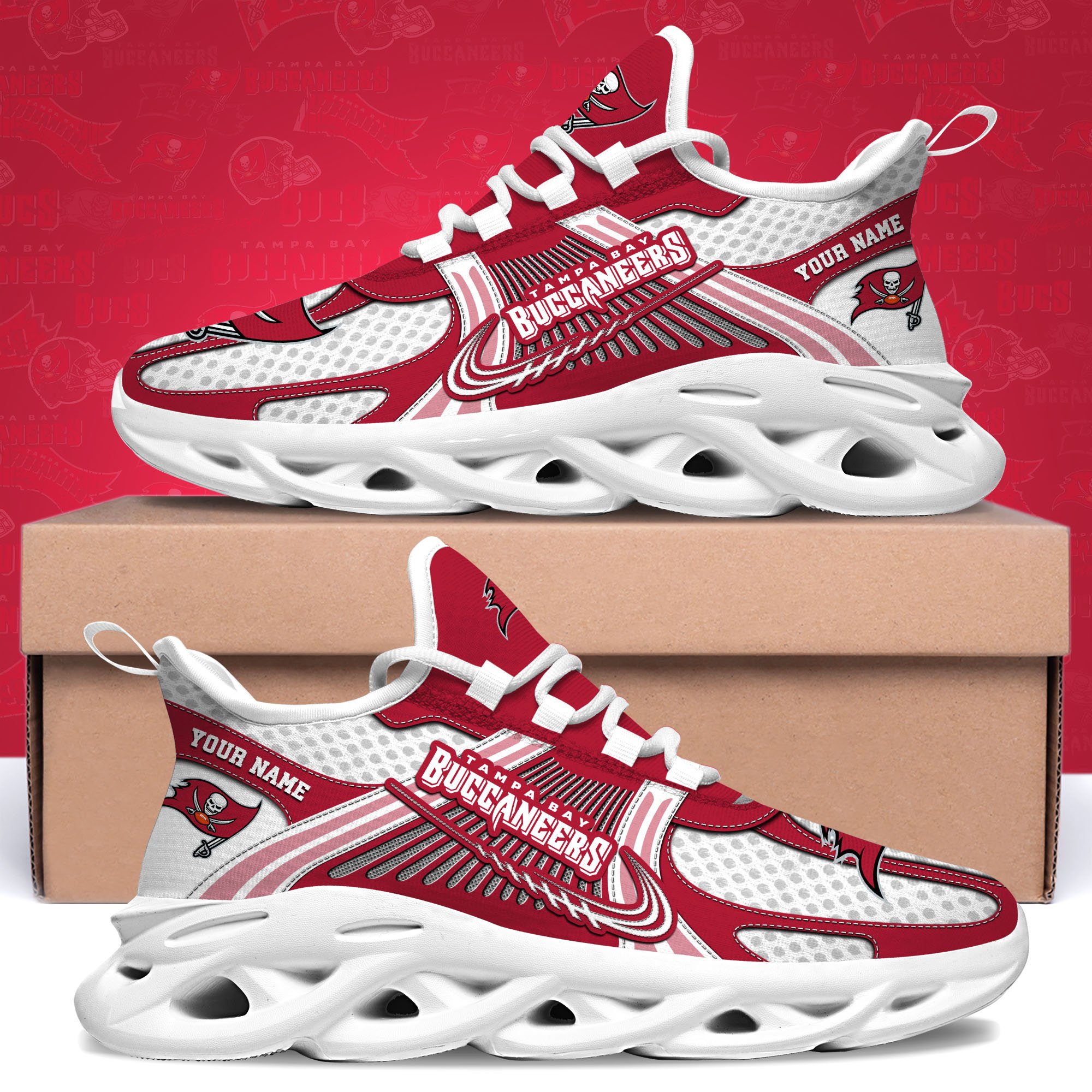 Tampa Bay Buccaneers Clunky Sneakers Custom Your Name, Sport Sneakers For Fans, Gifts For Sport Lovers, Gift For Dad