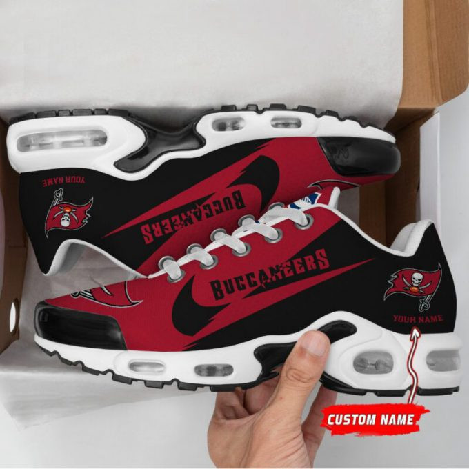 Tampa Bay Buccaneers Custom Name Black/Red Shoes Air Cushion Sneakers