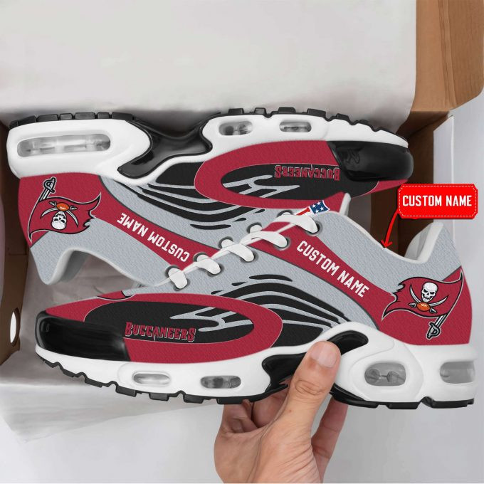Tampa Bay Buccaneers Custom Name Red/Gray Shoes Air Cushion Sneakers
