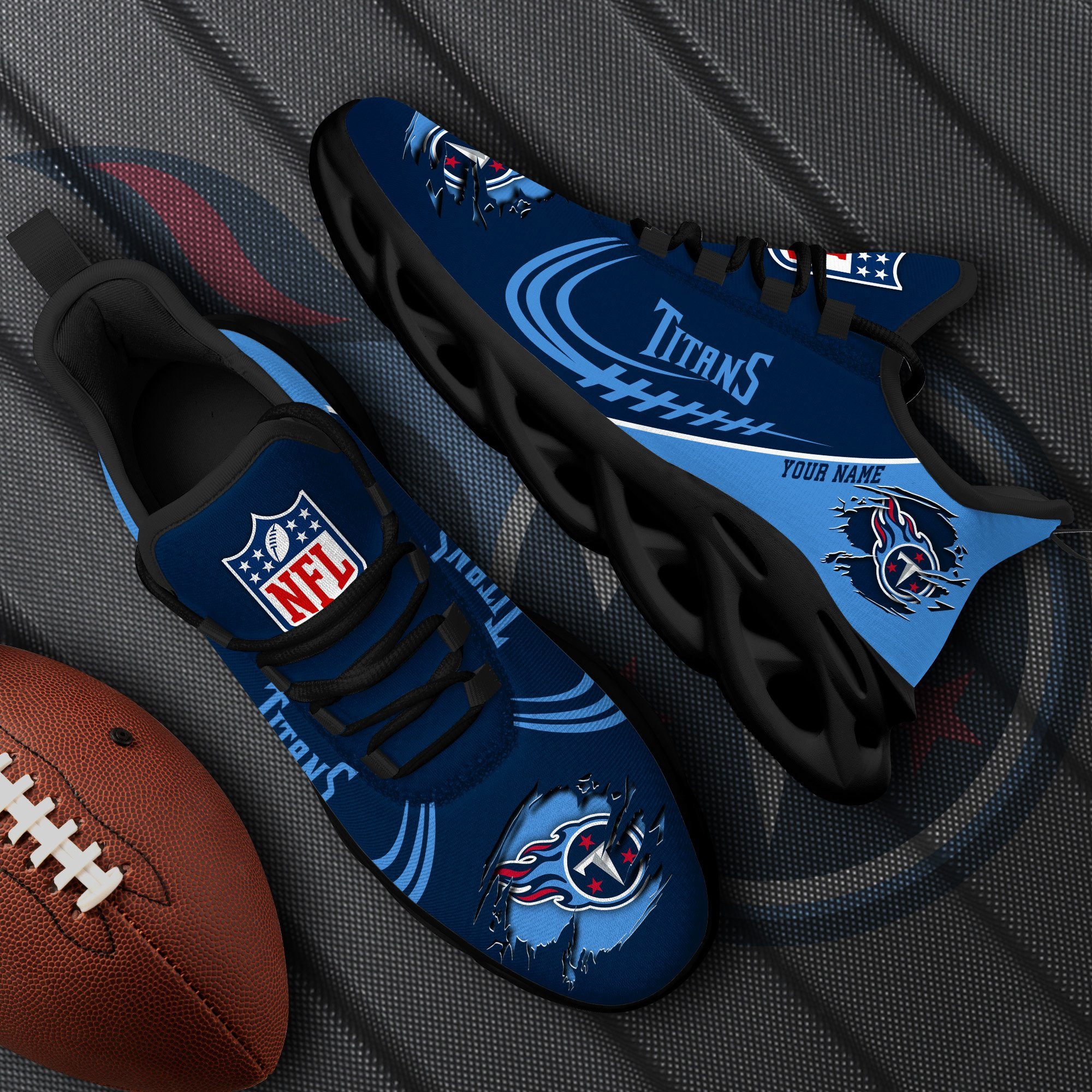 Tennessee Titans Black Max Soul Shoes 2026 Versions Custom Name 003