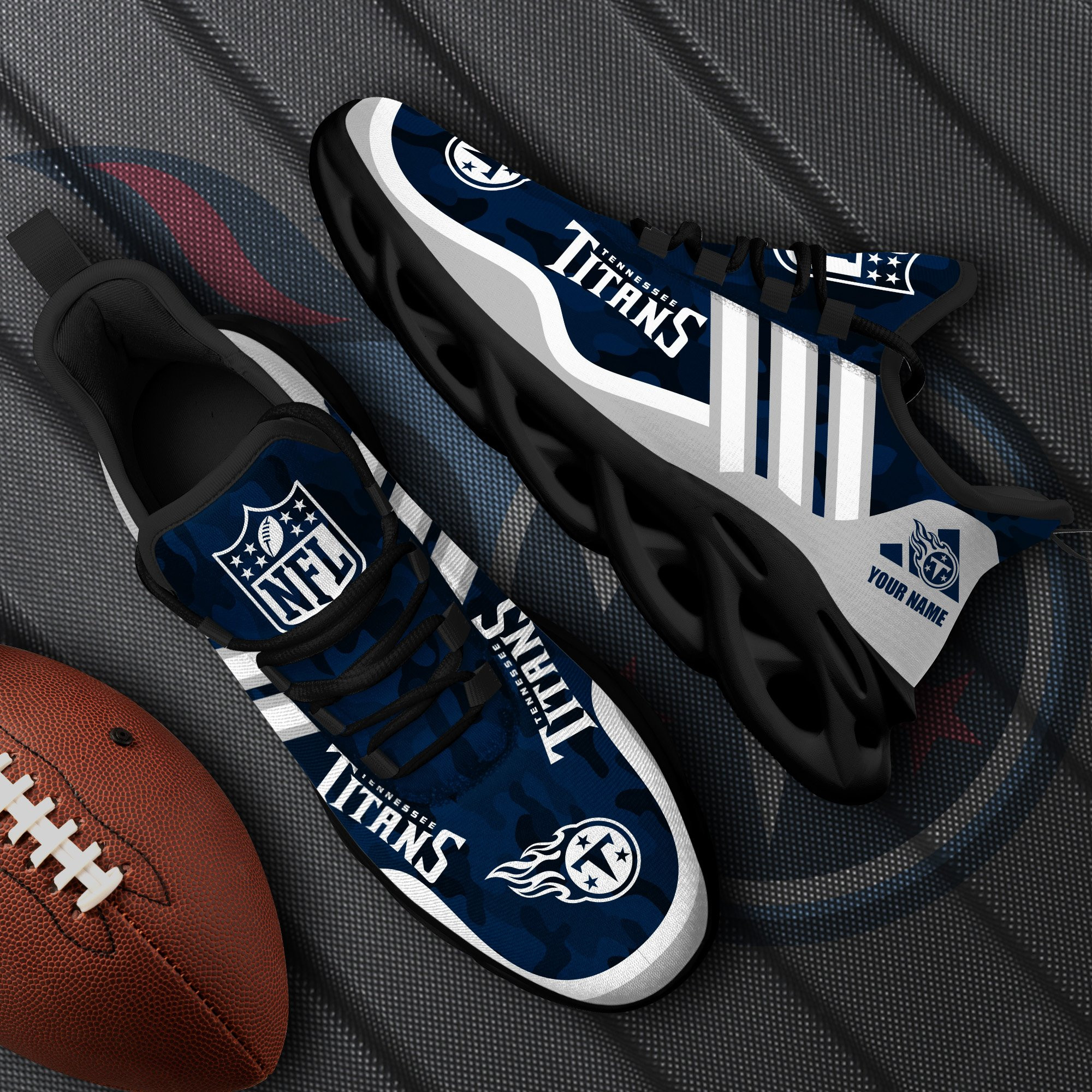 Tennessee Titans Black Max Soul Shoes 2026 Versions Custom Name 430