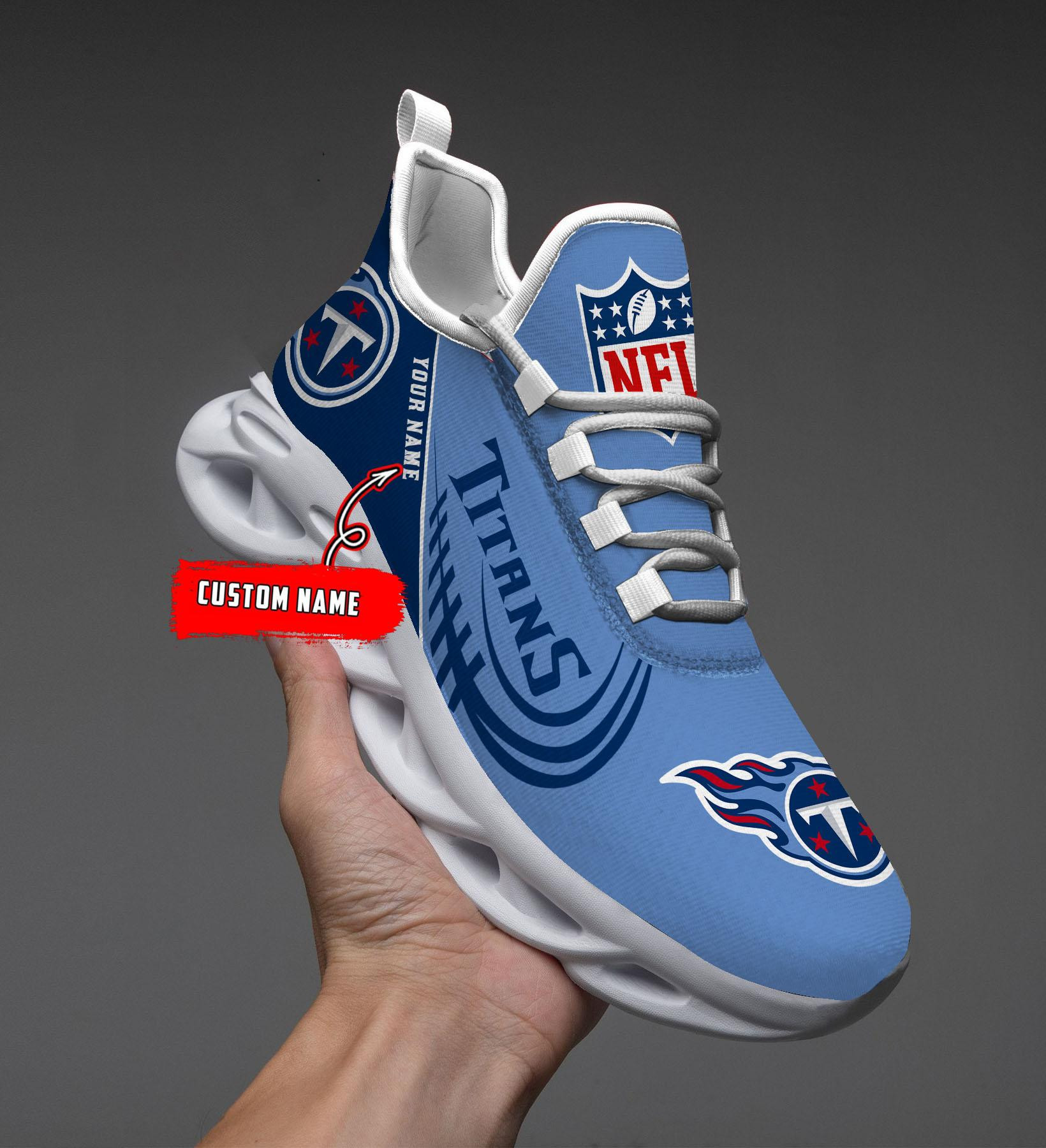 Tennessee Titans Black Max Soul Shoes 2026 Versions Custom Name 630