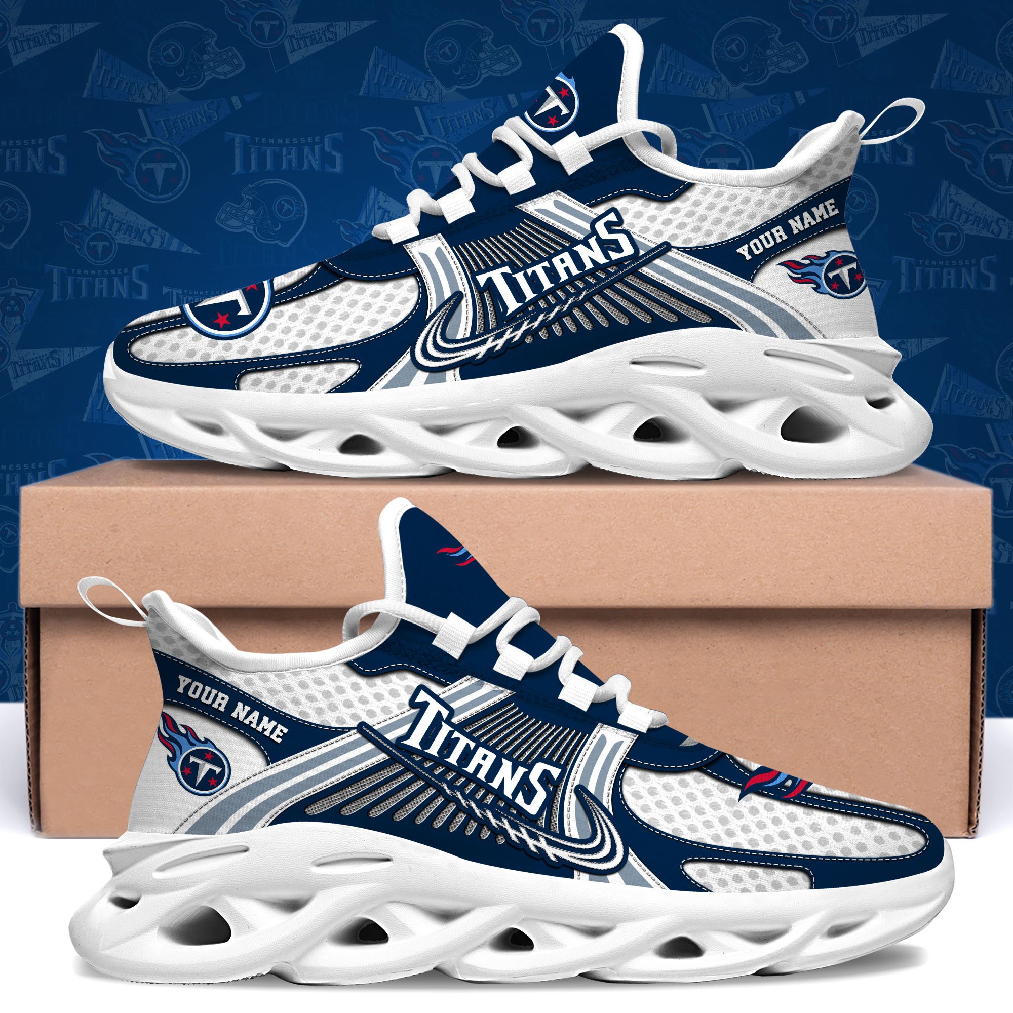 Tennessee Titans Clunky Sneakers Custom Your Name, Sport Sneakers For Fans, Gifts For Sport Lovers, Gift For Dad