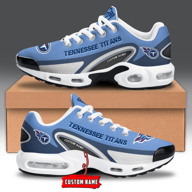 Tennessee Titans Personalized Name Team Logo Mix Colors Oval Line TN Shoes Air Cushion Sneakers